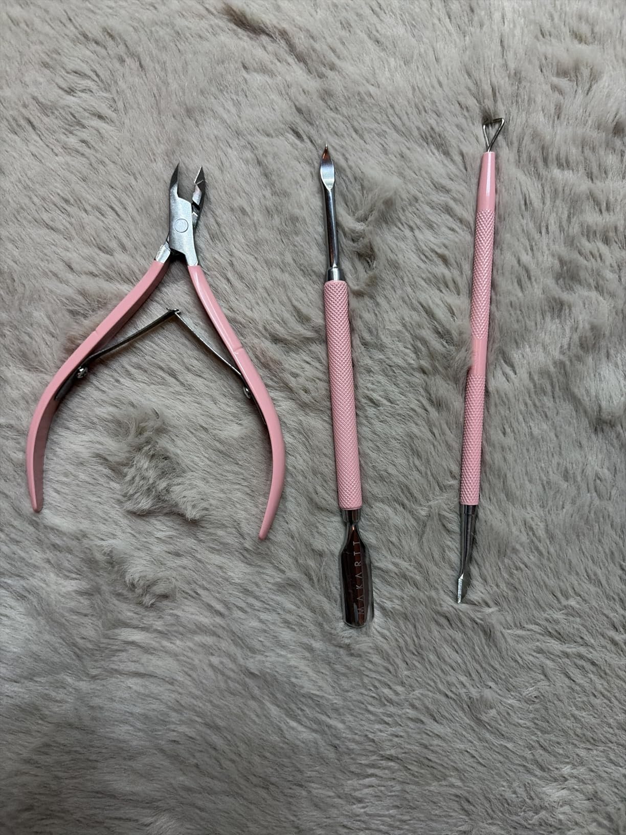 Makartt 3 Pcs Pink Cuticle Nipper Set, Stainless Steel Pusher & Scraper | Professional Manicure & Pedicure tools, Dual-end Pusher & Scraper for Precise Cuticle Care, Perfect for Home or Salon Use customer photo 2