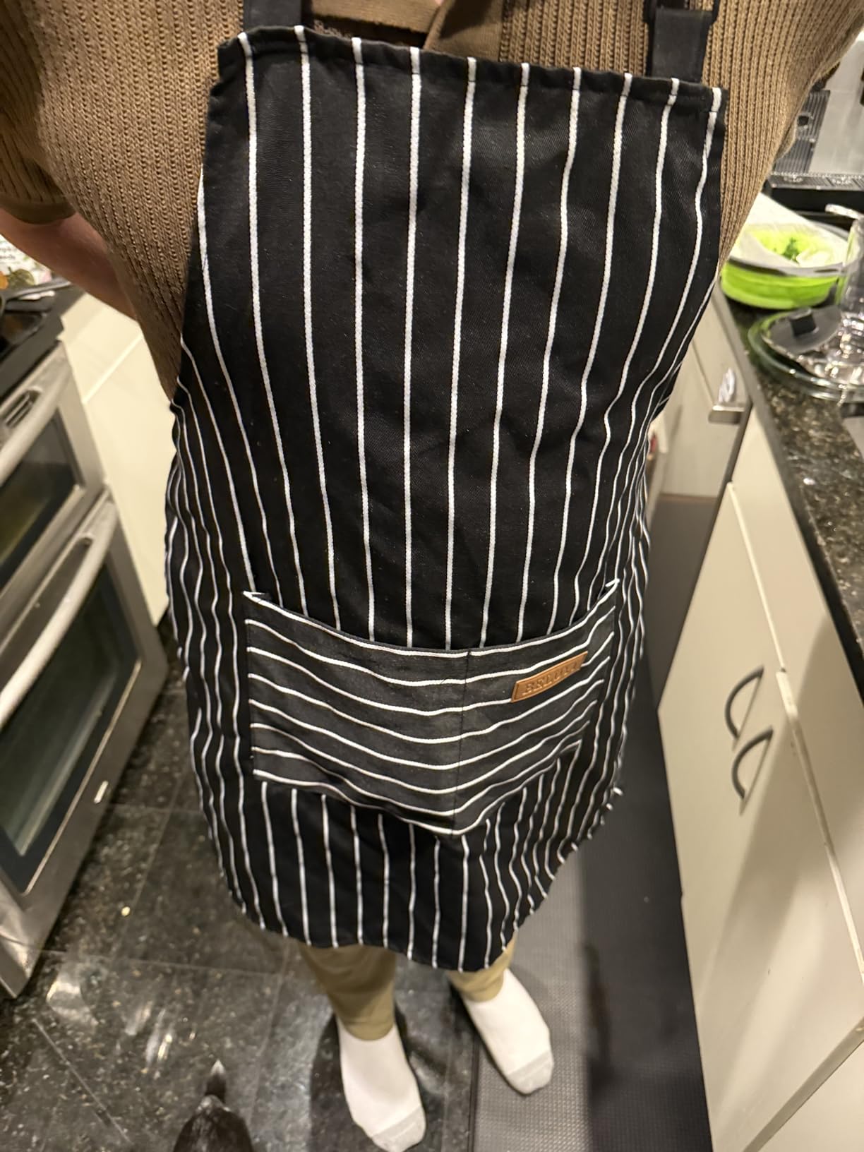 BeLuyi 2 Pack Adjustable Bib Apron with 2 Pockets Chef Cooking Kitchen Restaurant Aprons for Women Men customer photo 1