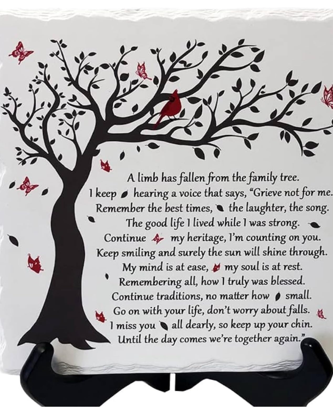 A Limb Has Fallen from The Family Tree Sympathy Plaque with Wooden Stand In Loving Memory Bereavement Condolences Gifts customer photo 1