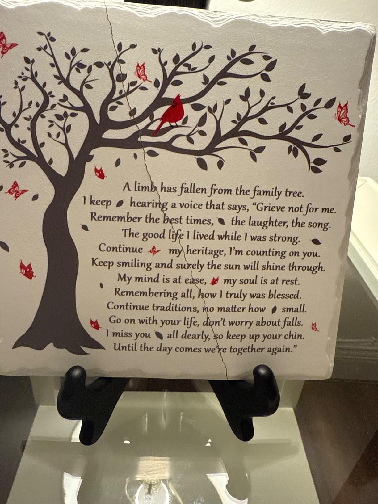 A Limb Has Fallen from The Family Tree Sympathy Plaque with Wooden Stand In Loving Memory Bereavement Condolences Gifts customer photo 2