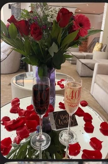 Tom Boy 30th Anniversary Champagne Flutes Gifts, Anniversary Couples Gifts | 30 Year Wedding Anniversary's Decorations Champagne Glasses Set of 2 customer photo 2