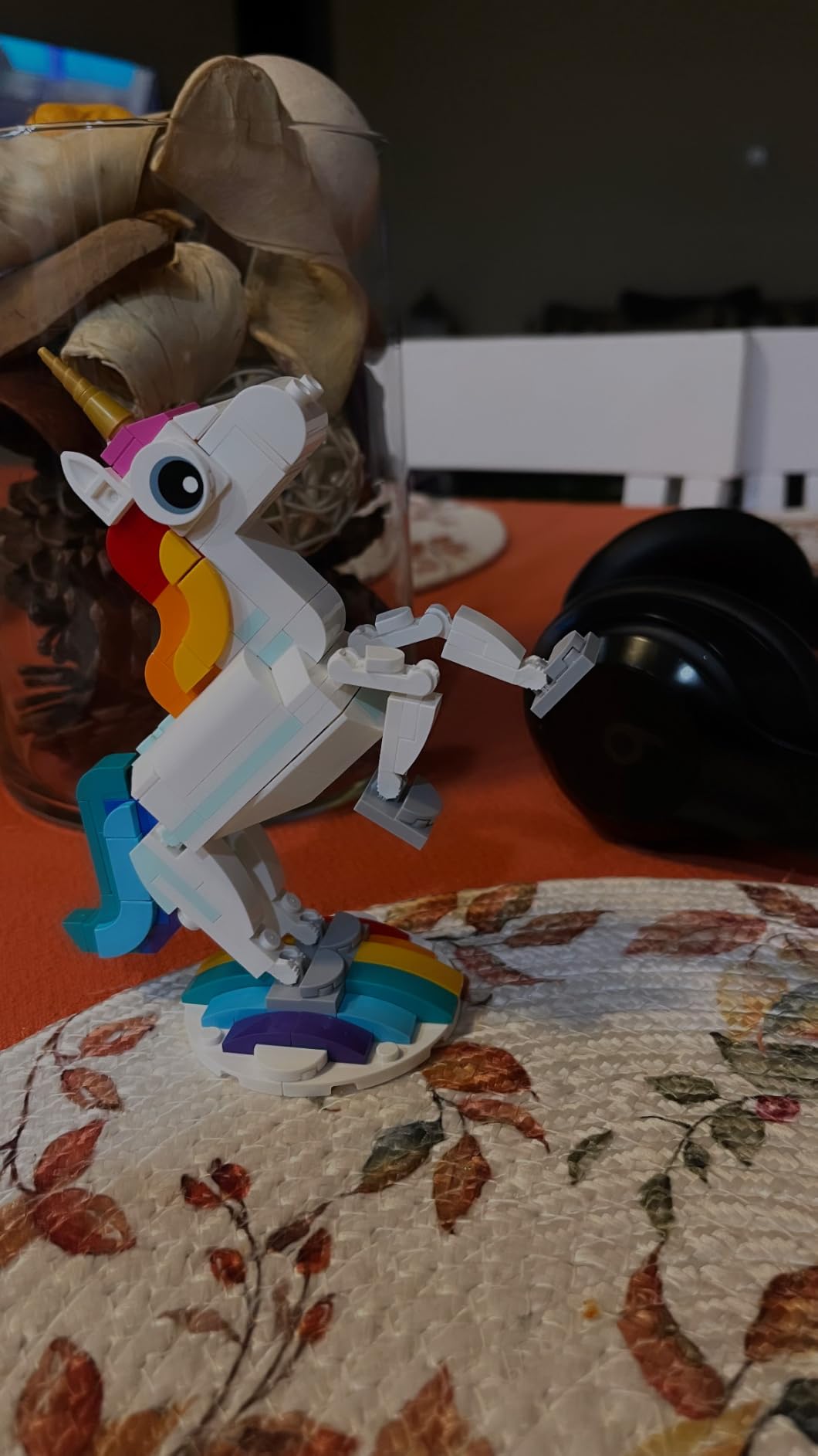 LEGO Creator 3 in 1 Magical Unicorn Toy, Transforms to Seahorse to Peacock, Rainbow Animal Figures, Unicorn Gift for Grandchildren, Girls and Boys, Buildable Toys, 31140 customer photo 2