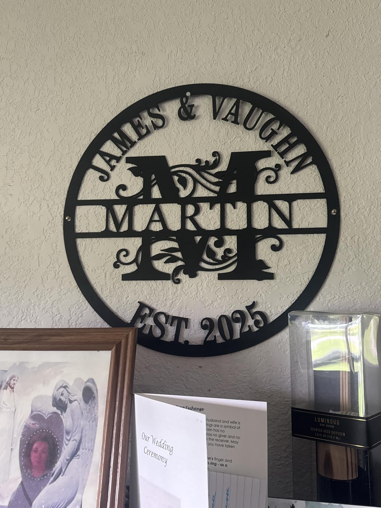 Personalized Family Tree Metal Sign, Custom Last Name Tree of Life Wall Art, Family Name Sign with Birds and Roots, Personalized Home Decor for Living Room Entryway Porch customer photo 1
