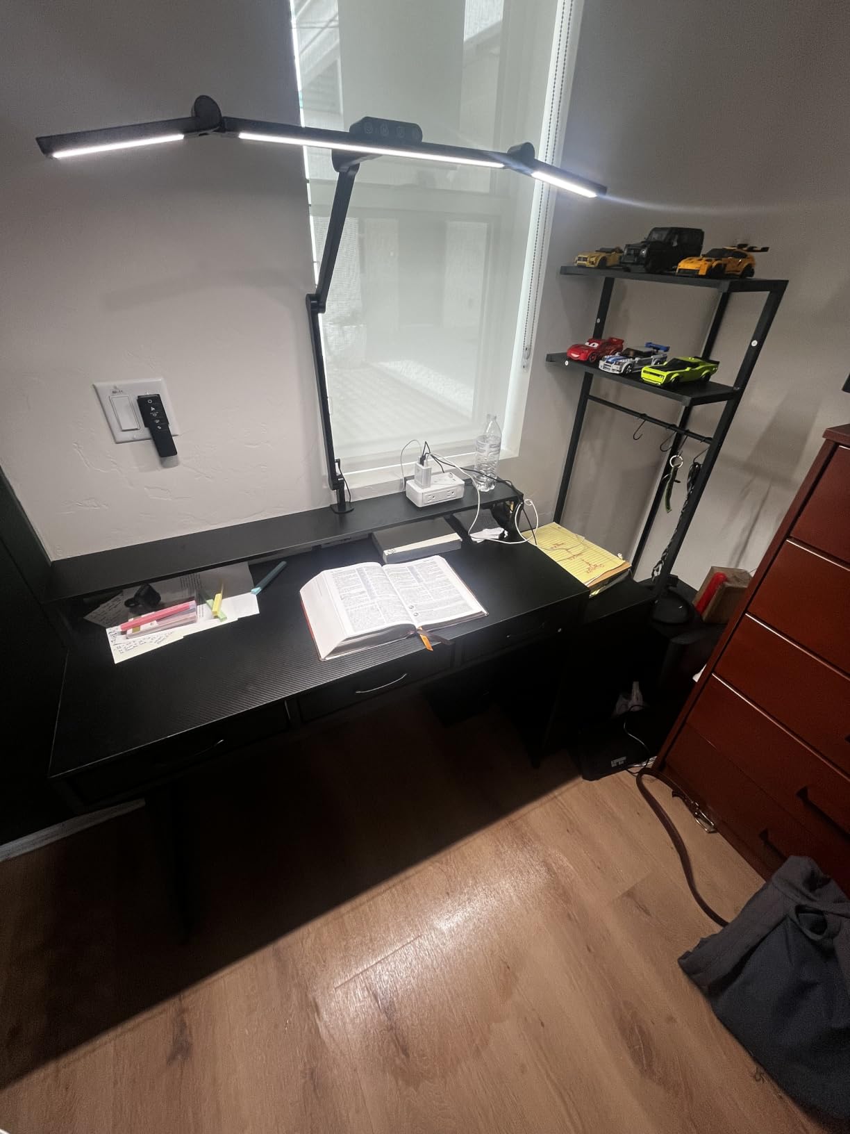Micomlan Led Desk Lamp with Clamp, Architect Desk Lamp for Home Office with Atmosphere Lighting, 24W Ultra Bright Auto Dimming Computer Light Stepless Dimming and Tempering LED Table Light customer photo 1