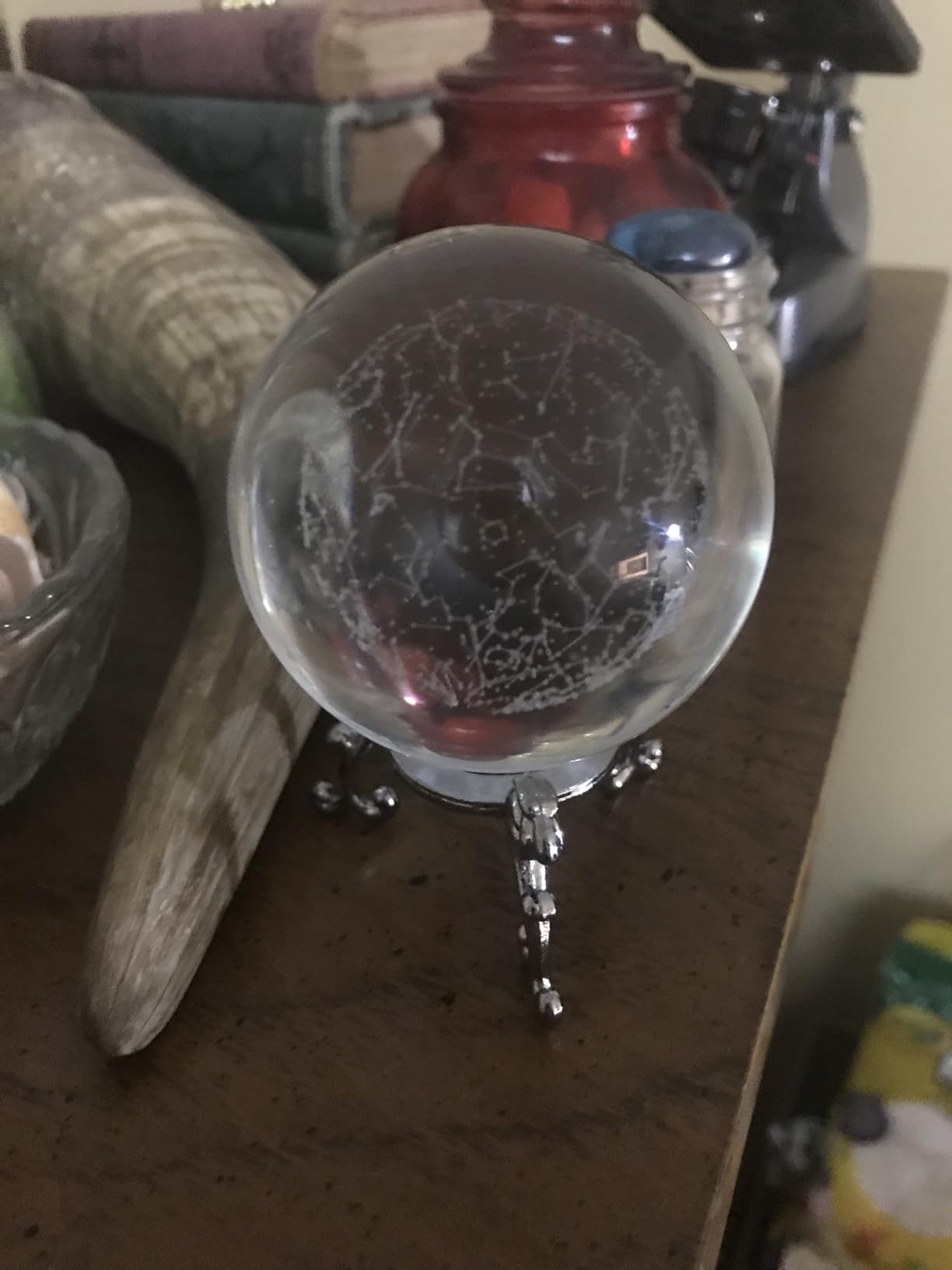 3D Lightning Cloud Crystal Decorative Ball Paperweight with Stand, 60mm | Laser Engraved, Glass Art Full Sphere for Home Table Decoration Ornaments Christmas Birthday Gift customer photo 1