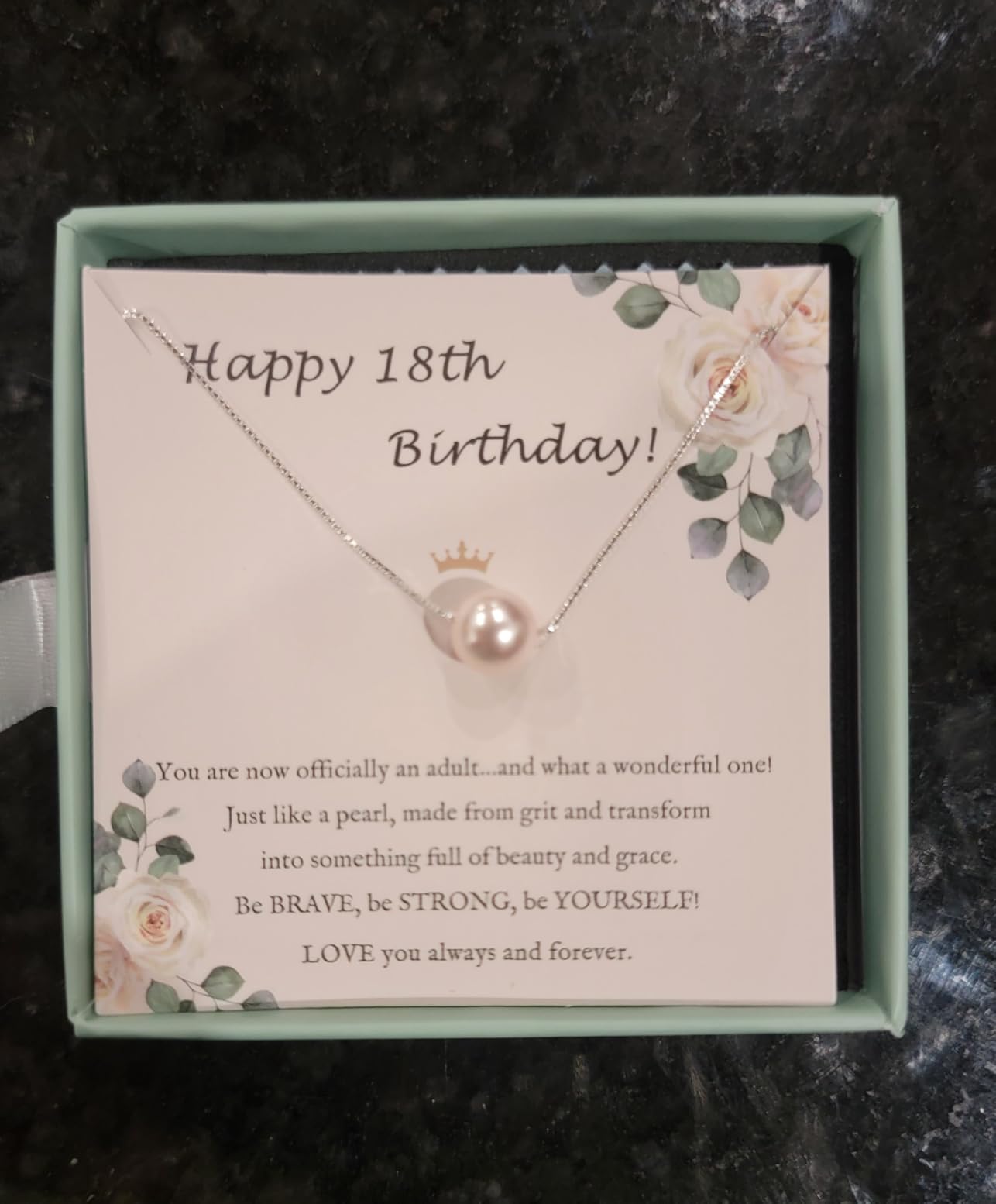 Sereney Sterling Silver Birthday Gifts Pearl Necklace for Girls Women | 7 9 10 11 13 15 16 18 21 30 40 50 60 Year Old Birthday Gifts, Single Pearl Necklace as Bday Gifts for Friends customer photo 1
