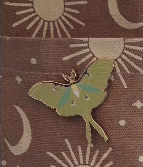 Pinsanity Luna Moth Enamel Lapel Pin customer photo 1