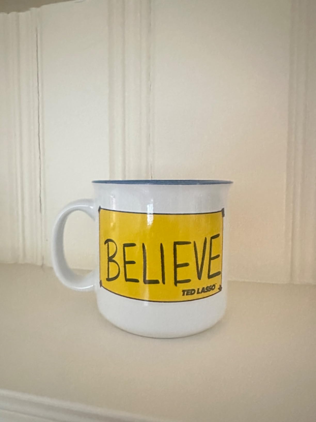 Silver Buffalo Ted Lasso Be a Goldfish Quote, Ceramic Camper Mug, 20oz customer photo 1