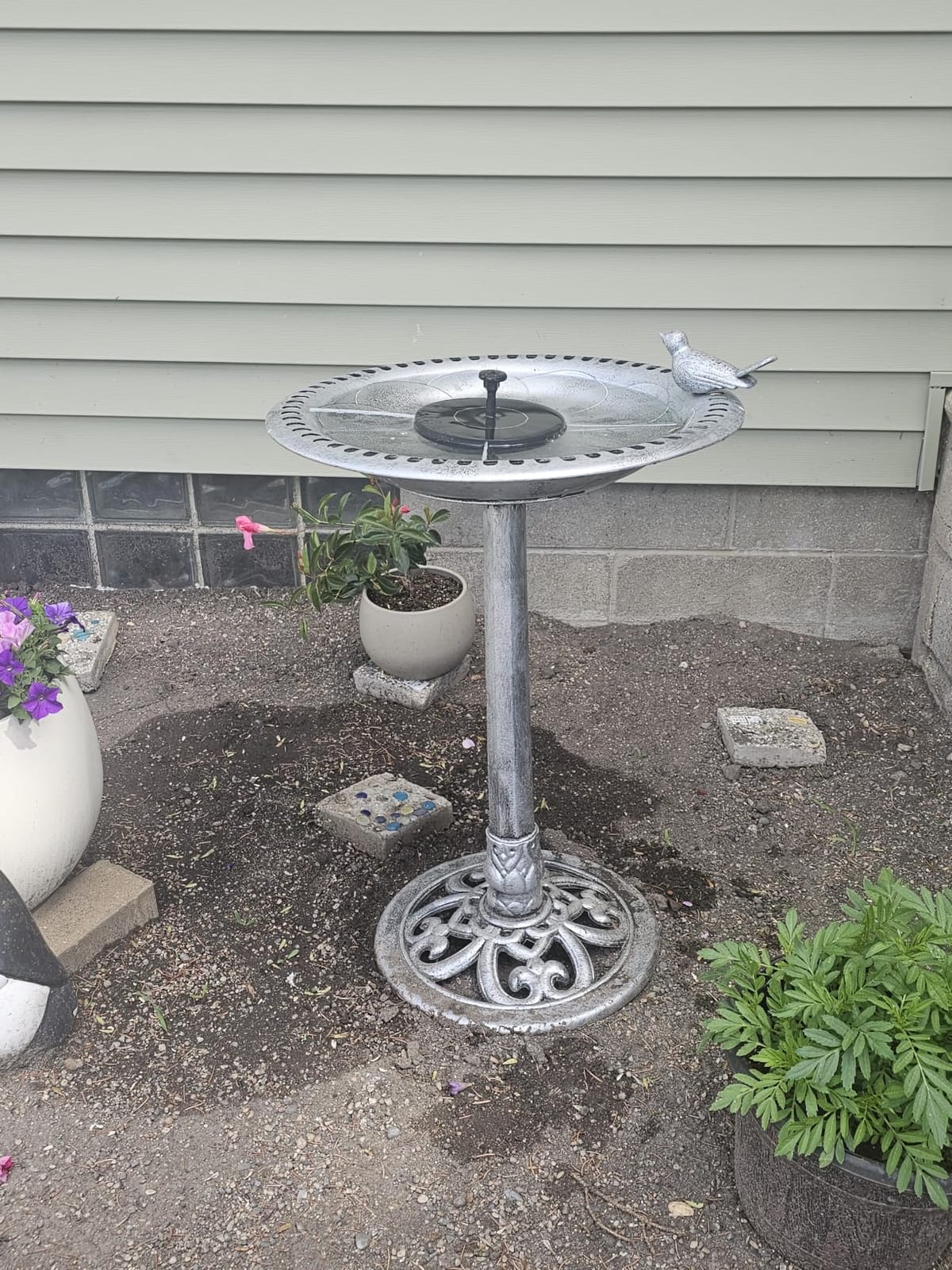 BACKYARD EXPRESSIONS PATIO HOME GARDEN 912449-WB Outdoor Garden Bird Bath- Bronze- Weather Resistant Polyresin-30 Inch customer photo 2