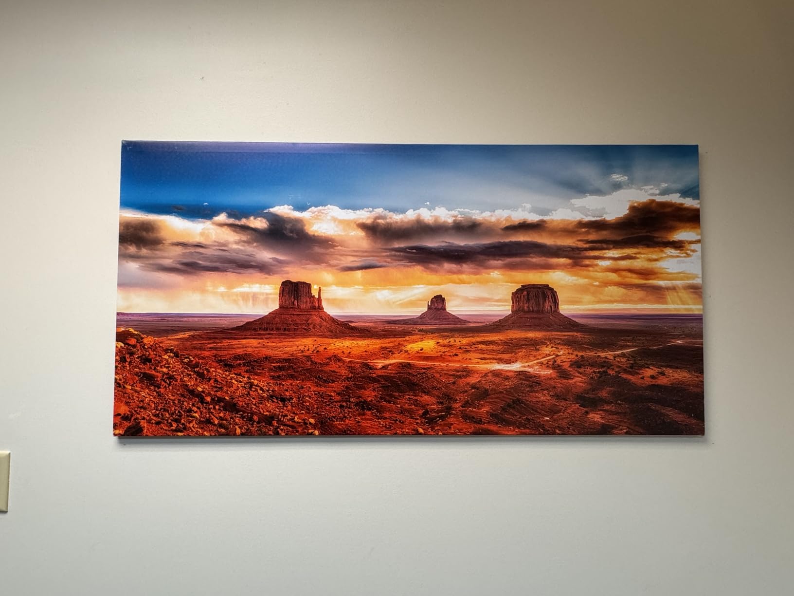 Sunset Mountain Wall Art for Living Room Nature Grand Teton Landscape Canvas Wall Decor National Park Wall Art Oxbow Bend Snake River Scenery Wyoming Painting Artwork Office Home Decoration 20x40 customer photo 1