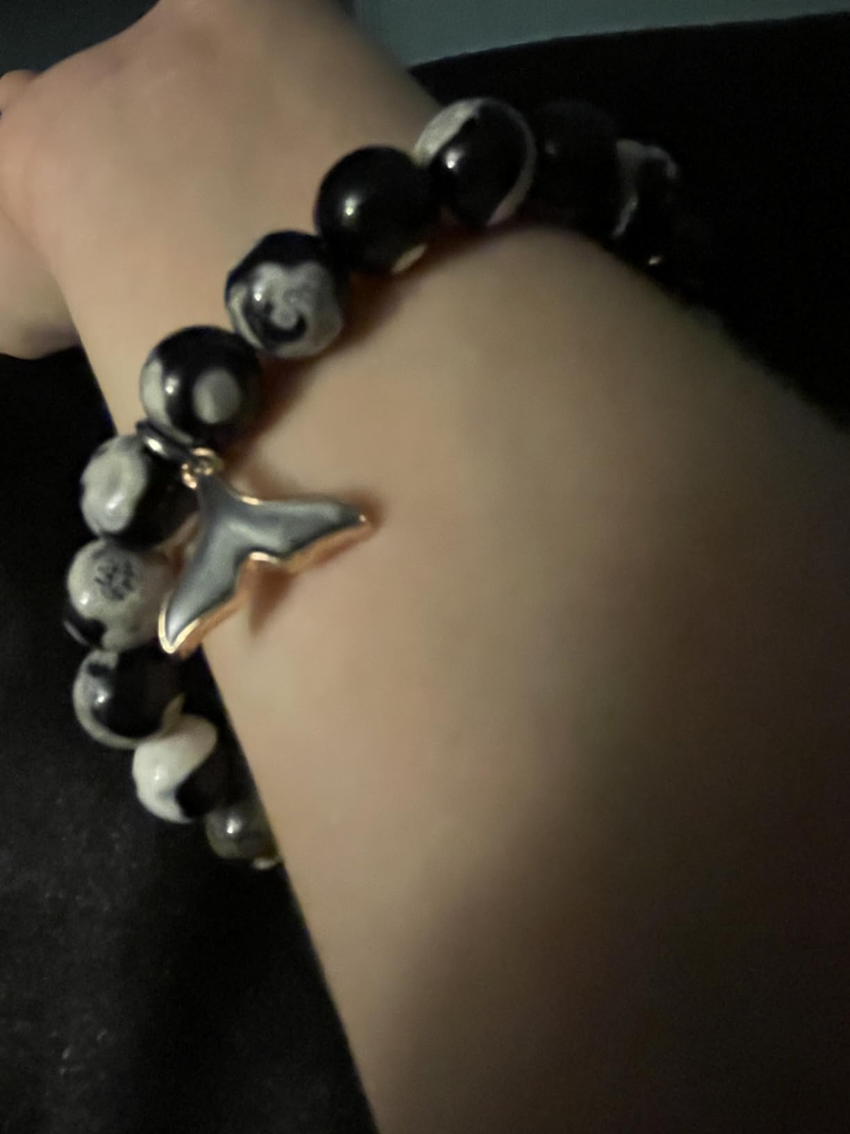 ARHTF Orca Healing Bracelets for Women - Whale Gifts, Agate Crystal Bracelets With Tail Charm - Inspirational Gift customer photo 2
