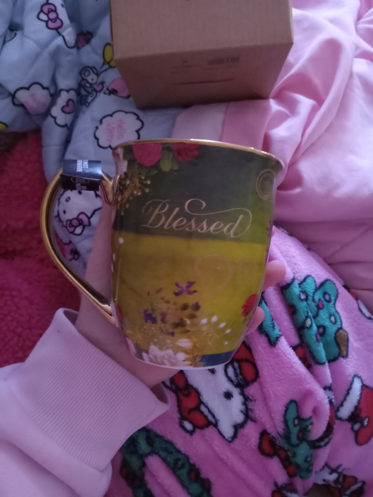 Christian Art Gifts Blue Peacock Ceramic Coffee Mug with Gold Accents - 14 oz. Lead and Cadmium-free Inspirational Scripture Coffee and Tea Mug for Women & Men with Bible Verse: Blessed -Jeremiah 17:7 customer photo 1