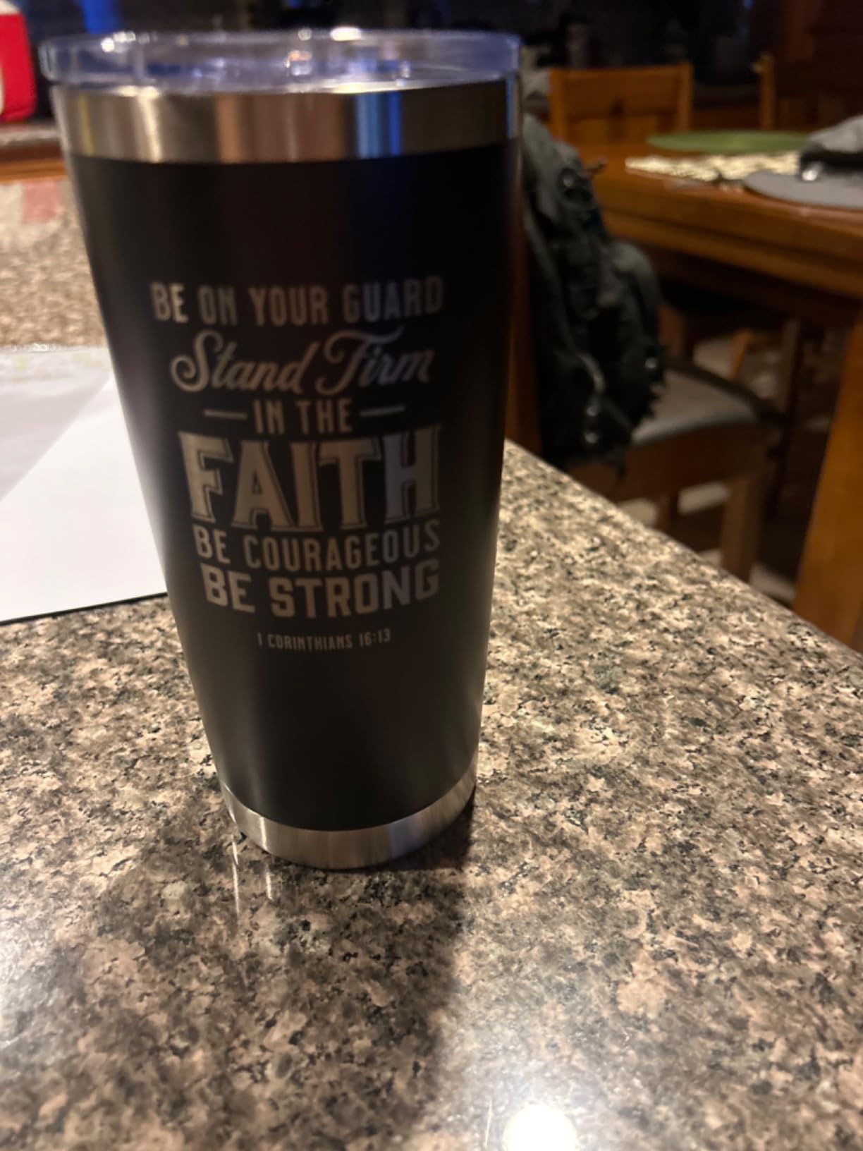 Christian Art Gifts Stainless Steel Double Wall Vacuum Insulated Tumbler 18 oz Peacock Teal Travel Mug with Retractable Lid Inspirational Bible Verse for Women - Blessed Faith -Jeremiah 17:7 customer photo 1