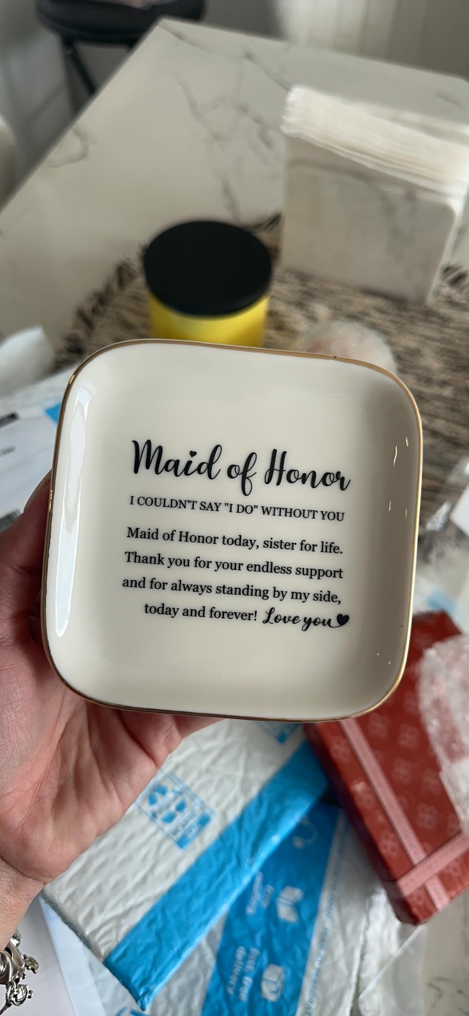 PUDDING CABIN Dog Mom Gifts for Women, Dog Ring Holder Dish Jewelry Holder, Dogs Lover Gift for Women Friends Female Mom Grandma Aunt as Mothers Day Birthday Wedding Christmas Gift customer photo 2