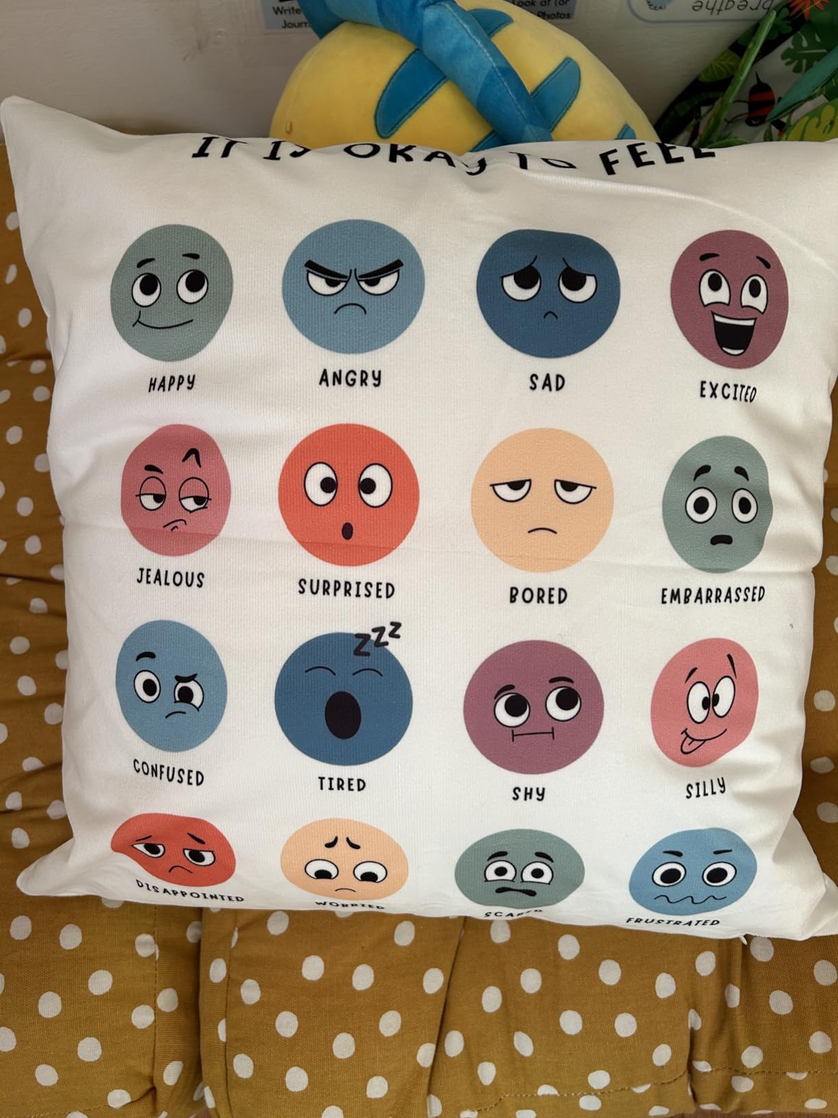 Nogrit Calm Down Corner Supplies Calming Corner Decor Feelings Pillow Cover 18x18 Counseling Office Calm Corner Must Haves, School Counselor Gifts Mental Health Decor for Therapy Office Gifts customer photo 1