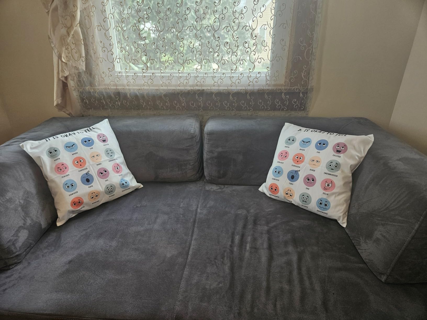 Nogrit Calm Down Corner Supplies Calming Corner Decor Feelings Pillow Cover 18x18 Counseling Office Calm Corner Must Haves, School Counselor Gifts Mental Health Decor for Therapy Office Gifts customer photo 2