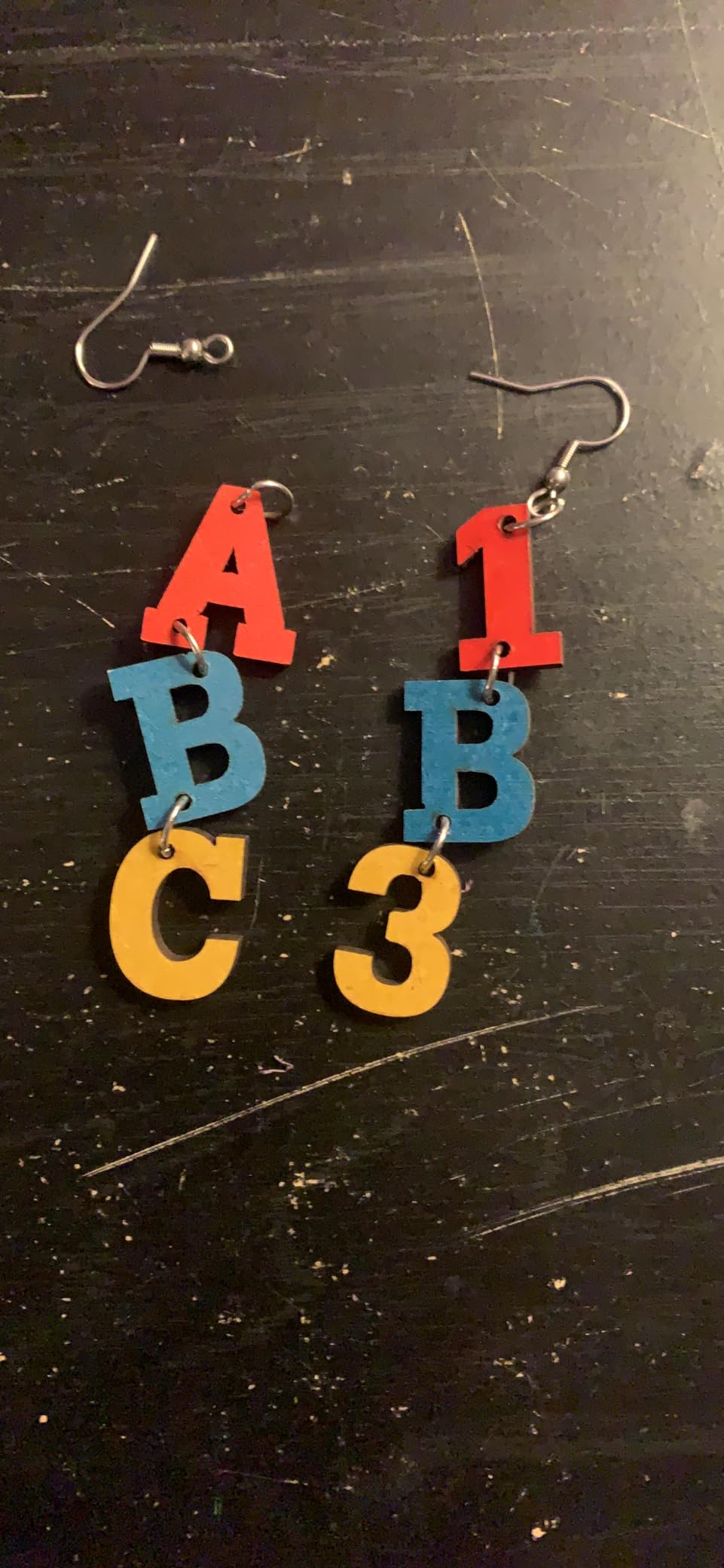 Handmade Wooden Pencil Drop Earring Stack of Books Reading Dangle Earrings Librarian Appreciation Teacher Earring Students Back to School Gradution Jewelry customer photo 1