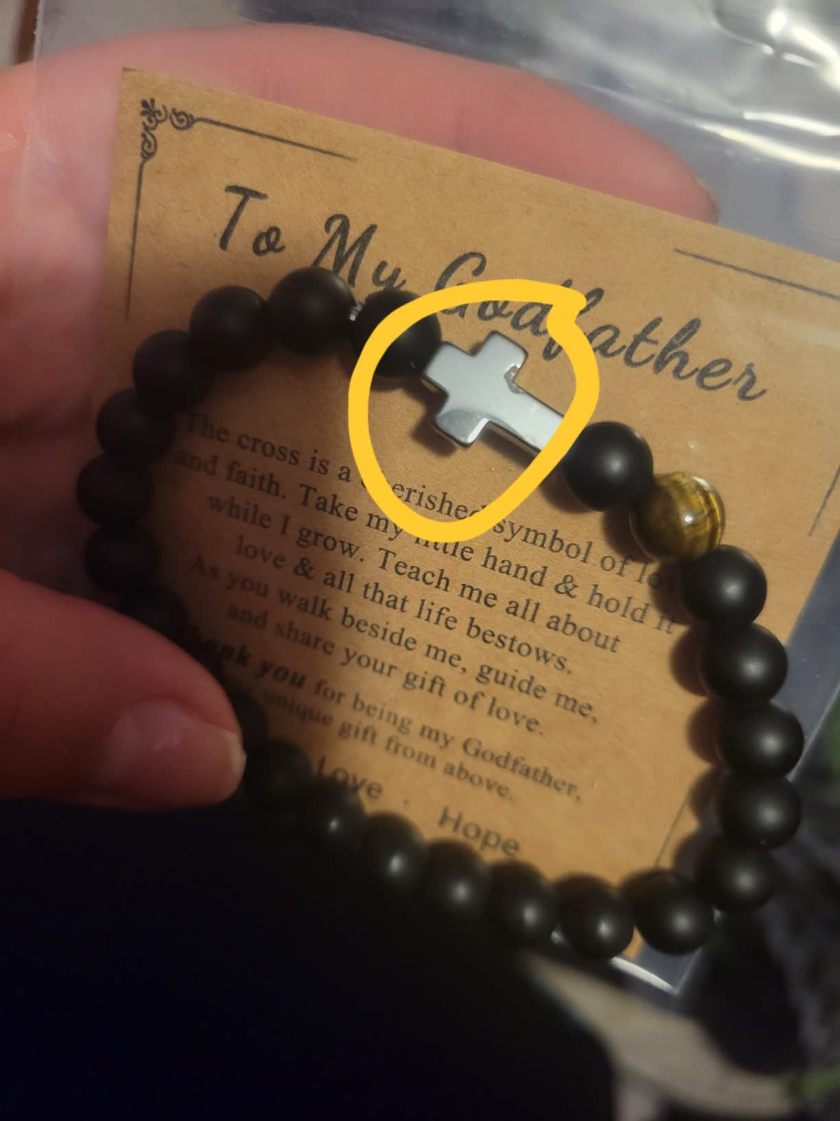 Cross Bracelet, To Mens Boys Christian Gifts for Birthday Christmas customer photo 1