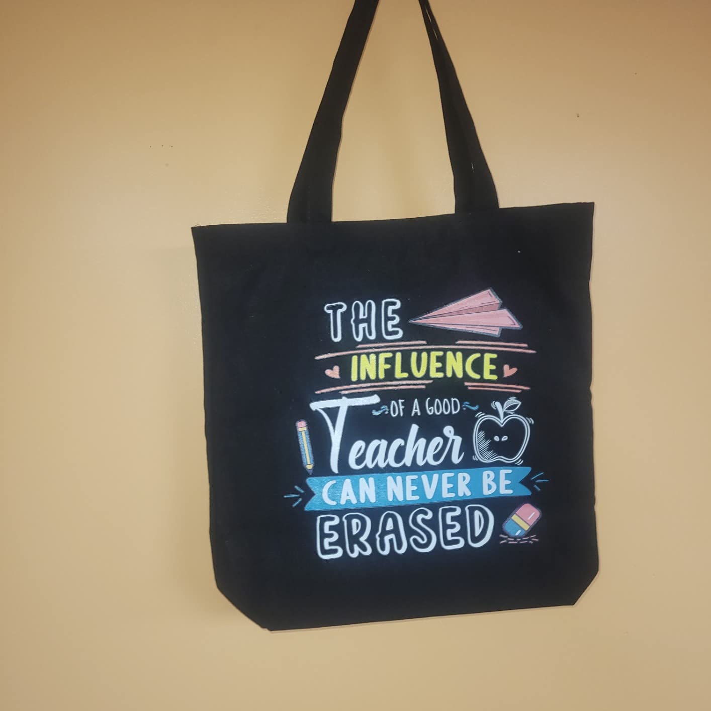 Teacher Appreciation Gifts, Teacher Gifts for Women, Canvas Teachers Tote Bag with Inner Pocket for Appreciation Week, Thank You Gift for Teachers, Graduation, Retirement, Birthday, Christmas customer photo 1