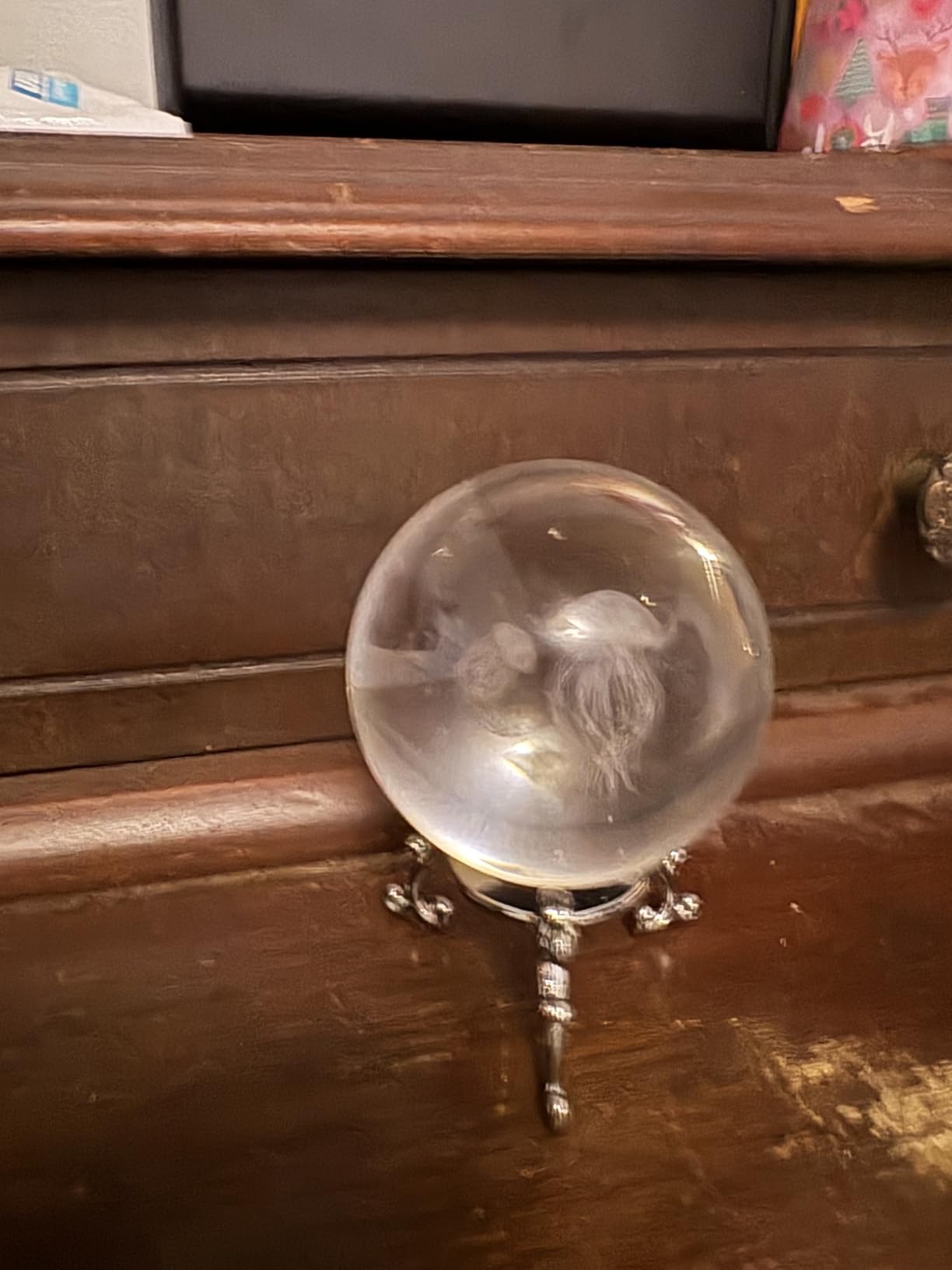 3D Jellyfish Crystal Ball 60mm Glass Sea Animal Decorative Ball with Stand | Laser Engraved, Full Sphere, Glass Sea Decor For Home Room Table Glass Figurines, Gift for Mom, Women Ocean Lovers customer photo 2