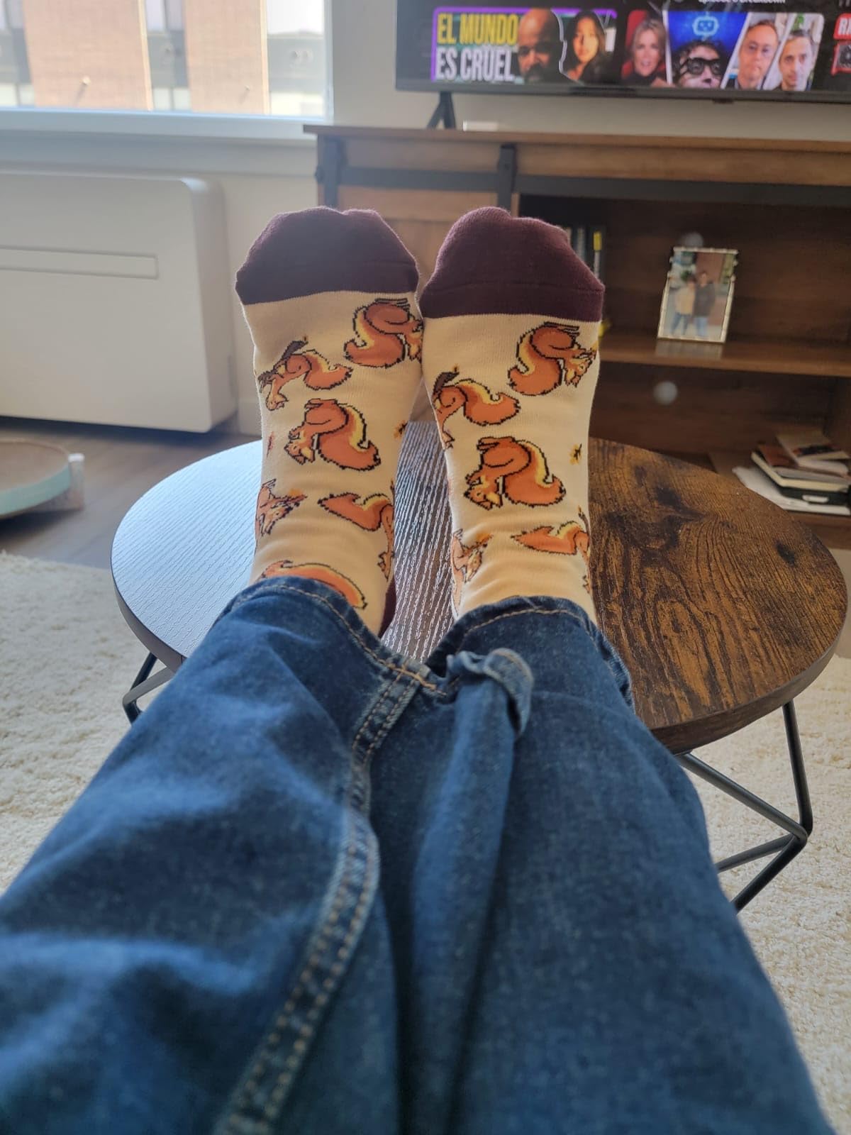 HAPPYPOP Funny Forest Animal Socks for Women & Men - Animal Lover Gift | Spirit Animal Designs, Raccoon, Squirrel & Possum Socks customer photo 1