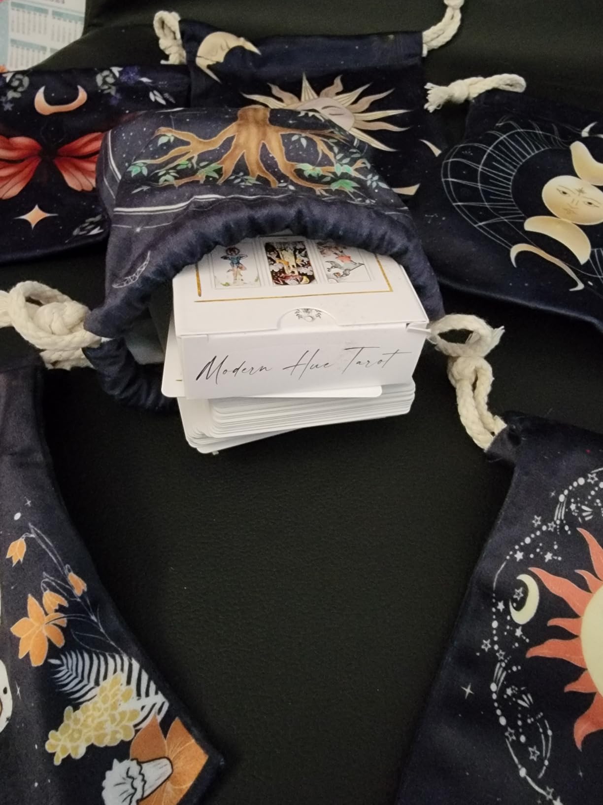 XSYLOHXL Tarot Crad Bag and Pouches kit 6 pcs Tarot Deck Holder Storage Gift Velvet Bags with Sturdy Drawstrings Also Suitable for Crystals Dices Witchcraft and Divination Supplies customer photo 1