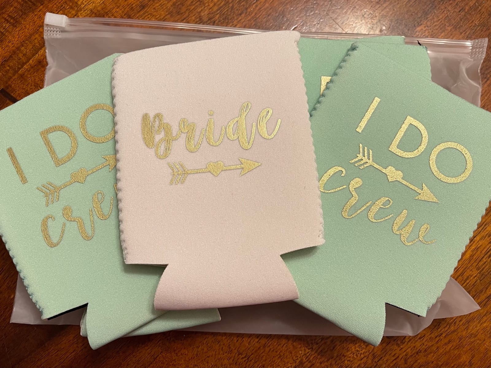 I Do Crew and Bride Bachelorette Party Can Coolers, Set of 12 Beer Can Coolies, Perfect Bachelorette Party Decorations and Bridesmaid Gifts (Mint Green, Slim) customer photo 2