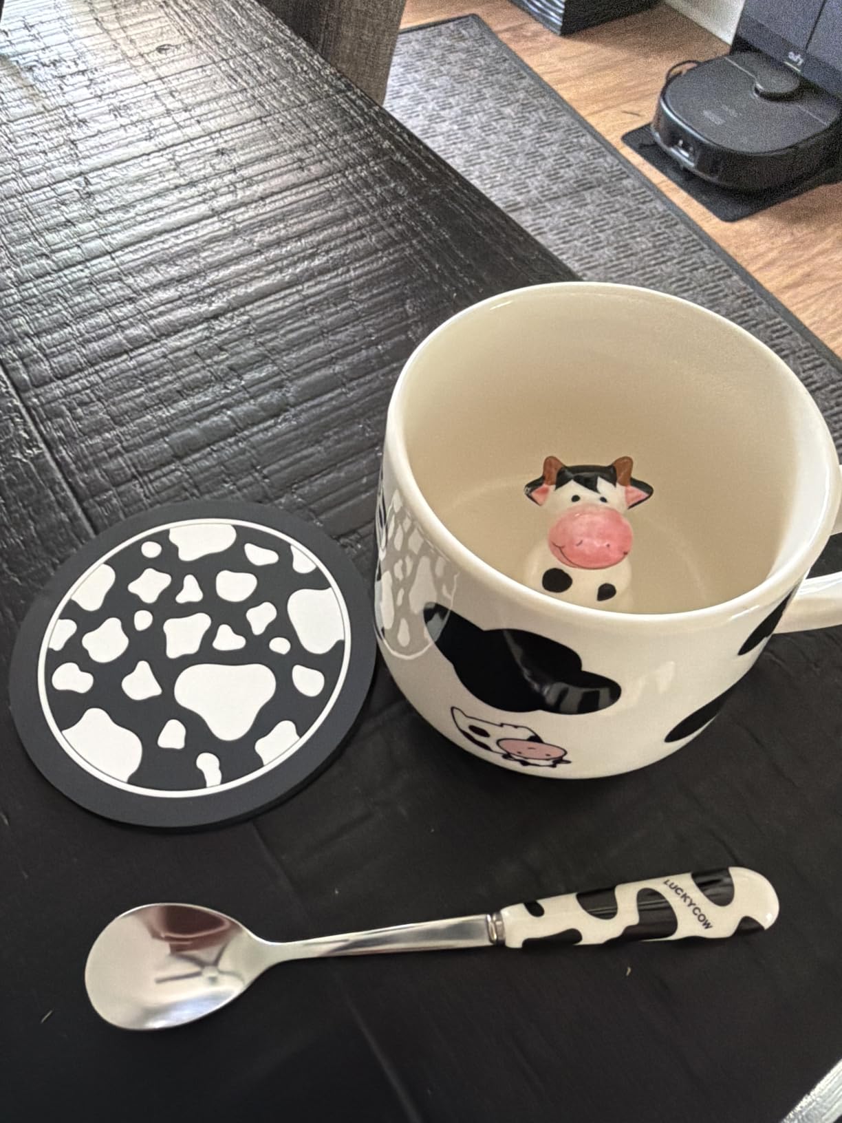 Arawat Cute Whale Coffee Mug with Dolphin Inside Whale Print Mugs with Spoon 12 Oz Tea Cups Ceramic Cup customer photo 2