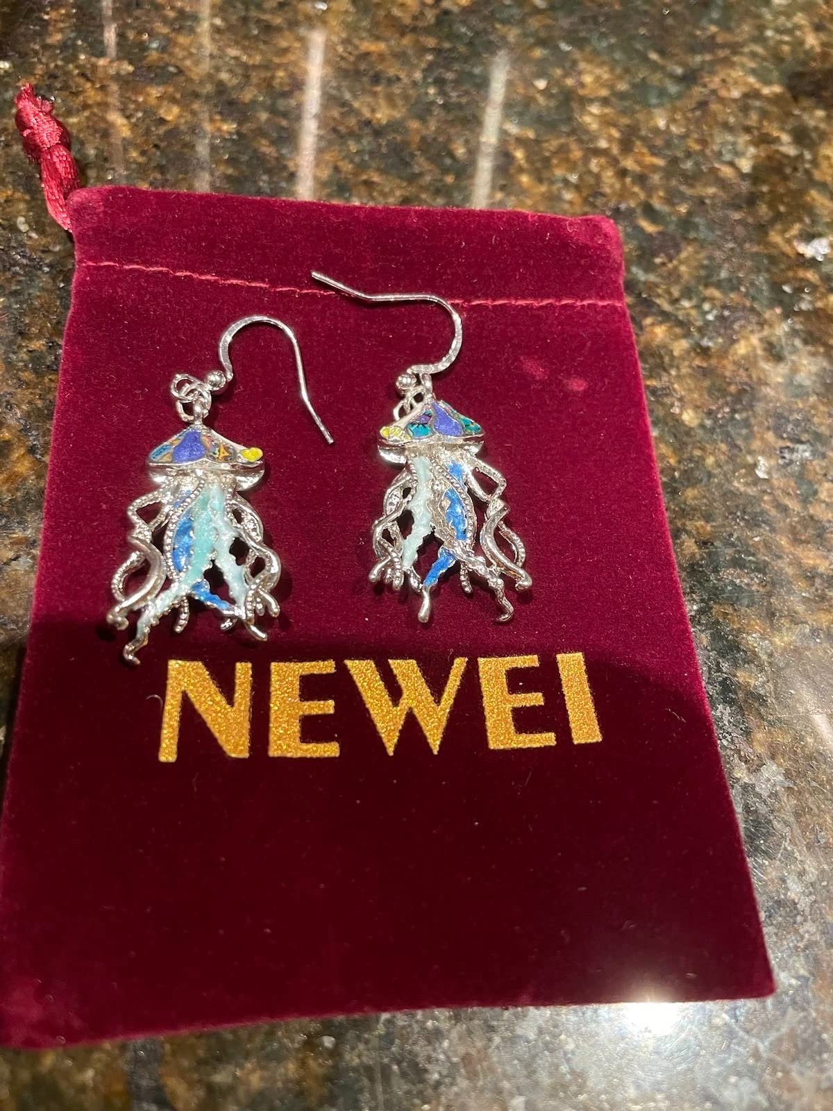 NEWEI Funny Enamel Whale Octopus Jellyfish Shark Earrings Seahorse Dangle Beach Jewelry for Women Hawaiian Gifts customer photo 1