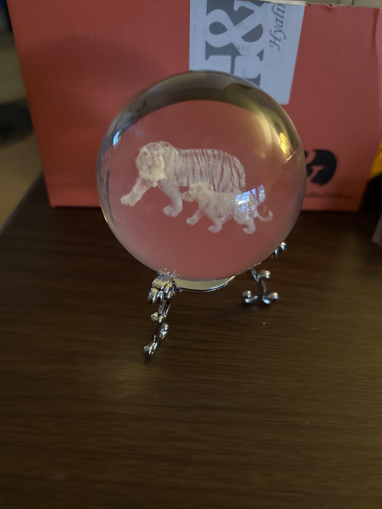 Tiger Gift 2.3 Inch Crystal Figurine, 3D Glass Animal Ball with Stand | 3D Laser Engraved Design, K9 Crystal Craft, Meaningful Gift for Tiger Lovers, Moms and Animal Collectors customer photo 2