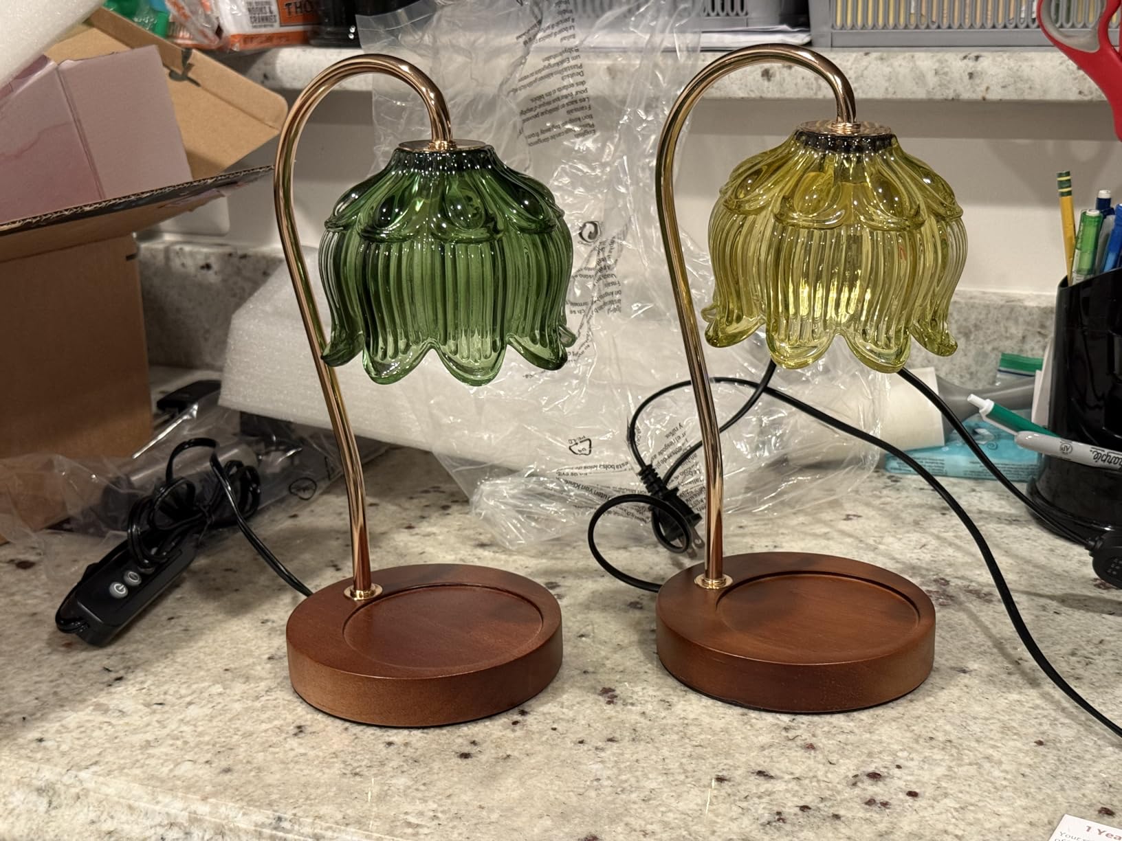 Funistree Flower Candle Warmer Lamp with Timer, Dimmable Candle Lamp Warmer, Christmas Birthday Gifts for Women Mom Her, Housewarming Home Decor, Lotus Wax Warmer for Yankee Candles - Lily Amber customer photo 2