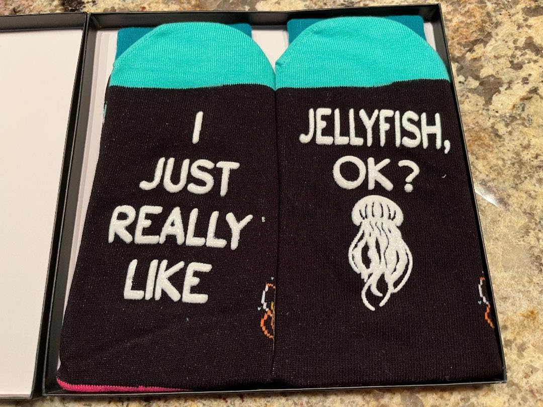 HAPPYPOP Animal Gifts for Women Men - Jellyfish Turtle Socks Penguin Manatee Deer Gifts customer photo 1