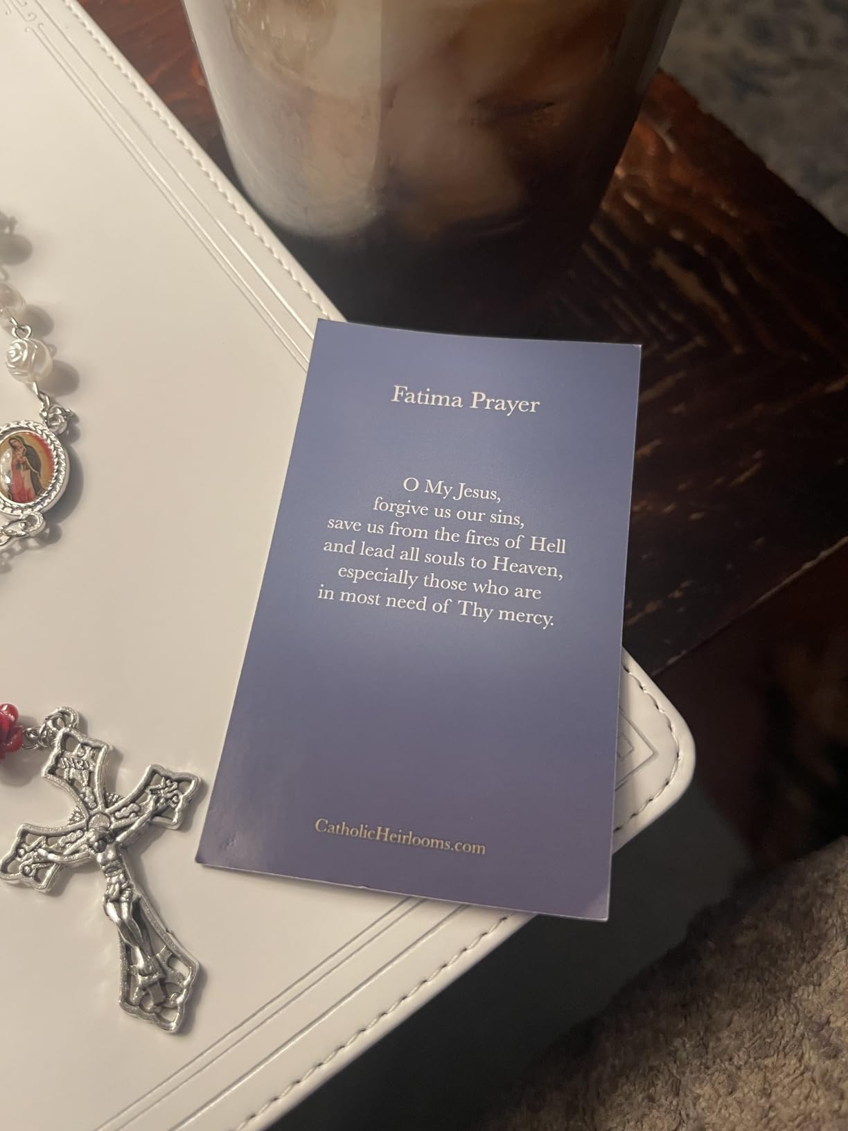 Our Lady of Guadalupe Pearly Rose Rosary Beads Catholic for Women - Catholic Gifts - Rosary Necklace for Women customer photo 1