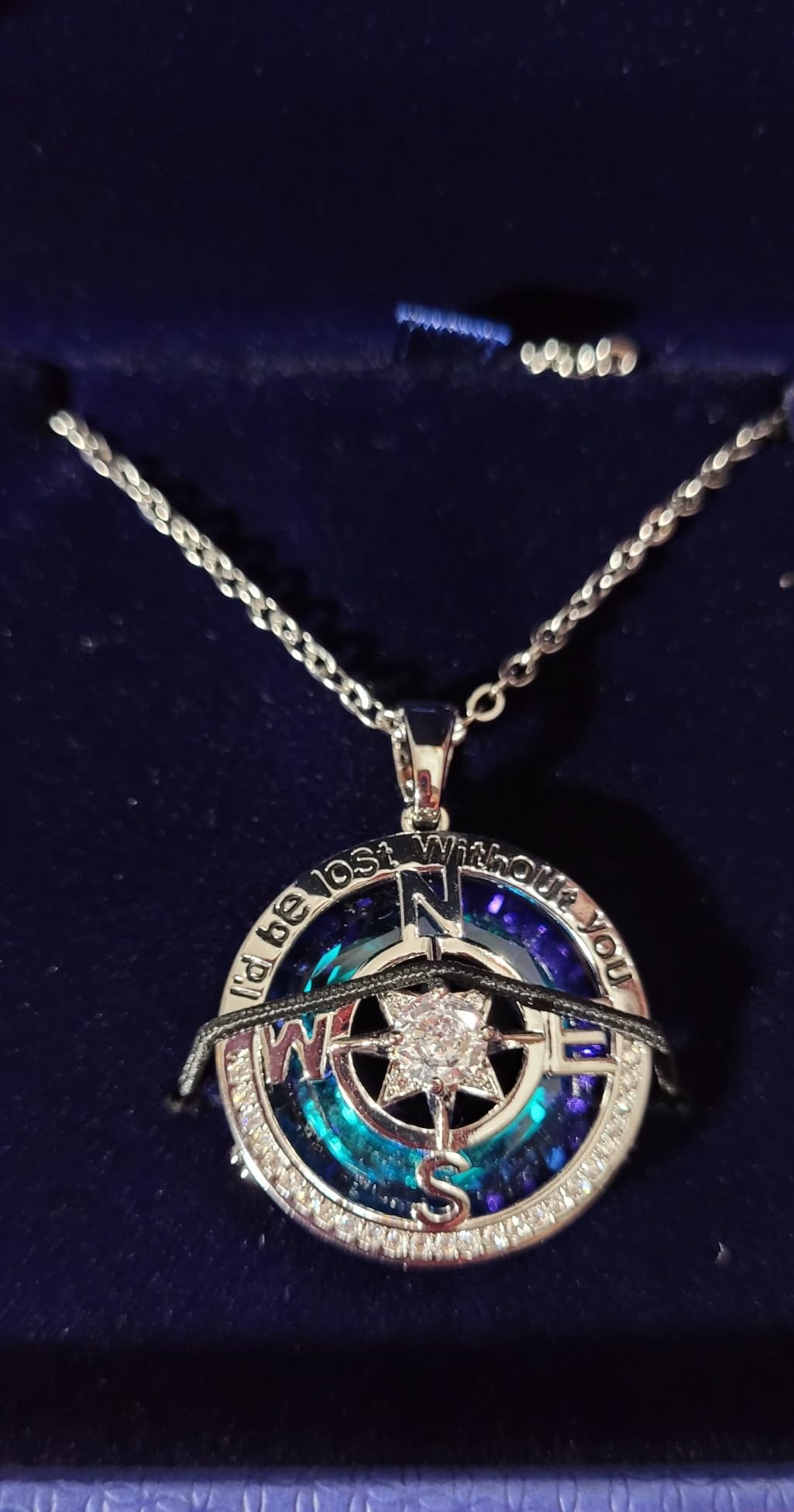 Compass Necklaces for Women Jewelry for Wife, Sapphire Jewelry, 18k Real Gold Filled S925 Sterling Silver customer photo 2