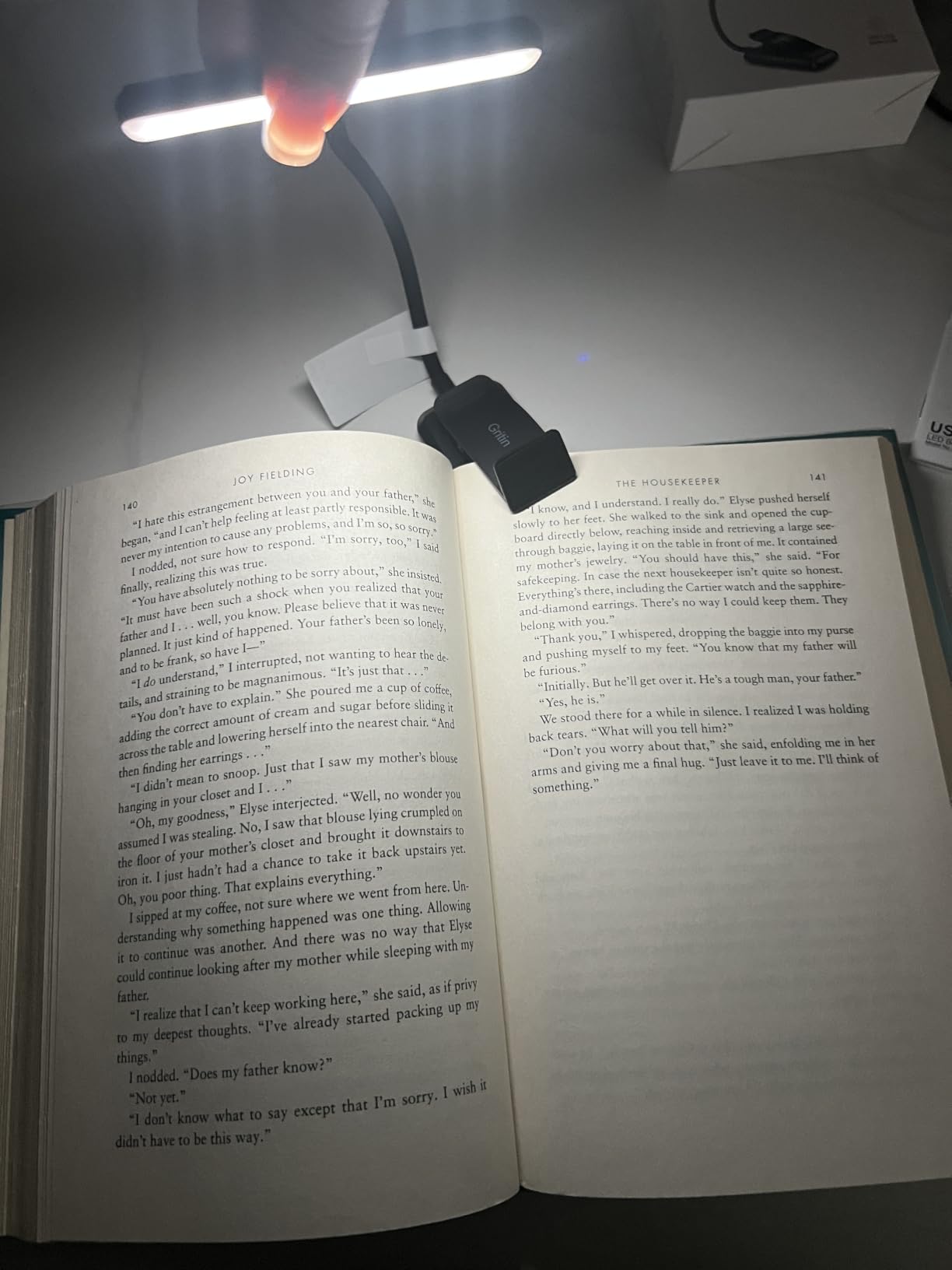 Gritin 19 LED Rechargeable Book Light for Reading in Bed | Eye Caring 3 Color Temps, Stepless Dimming Brightness, Memory Function, 90 Hrs Runtime Lightweight Clip on Light for Book Lovers customer photo 1