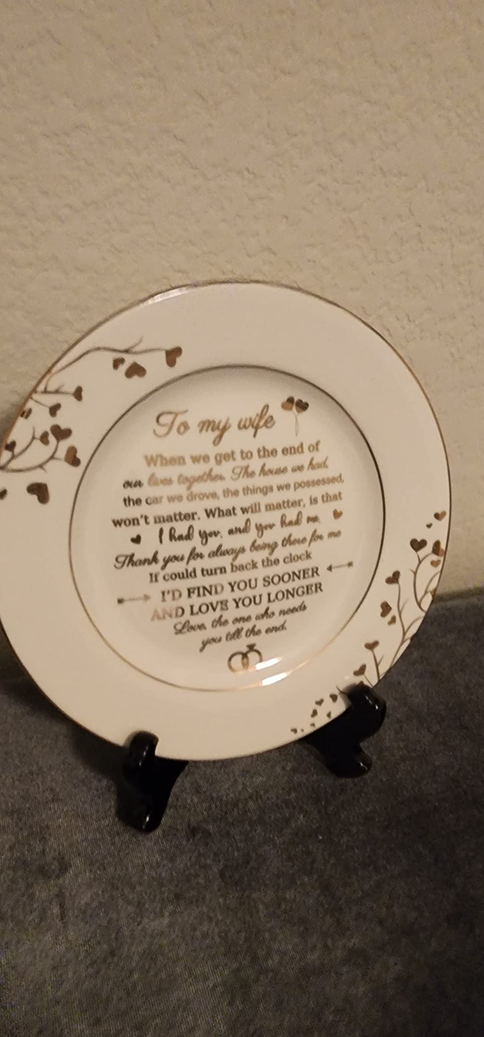 Urllinz 25th Anniversary Plate with Platinum Foil - Silver 25 Year Marriage Anniversary Wedding Gifts for Couple Her Him Husband Wife, 9