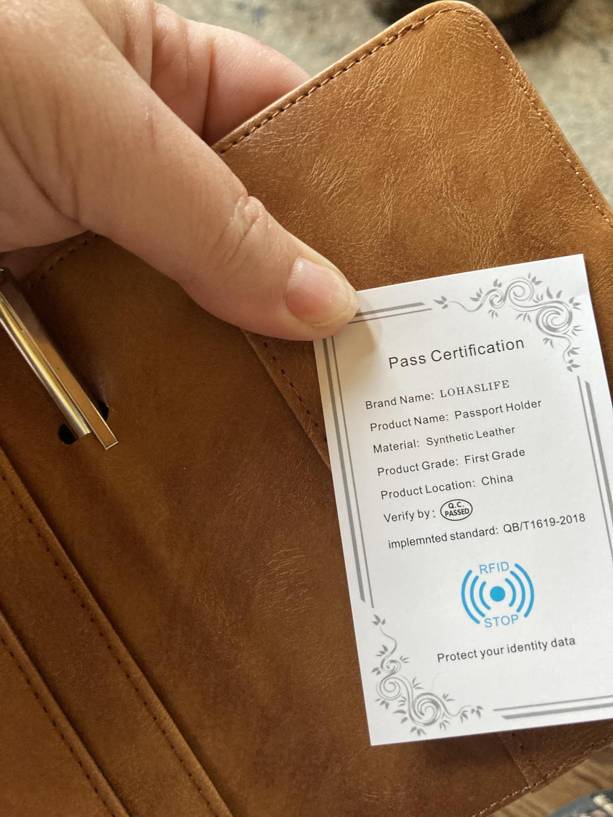 LOHASLIFE Airtag Passport Holder for Travel Essentials, Passport Cover Wallet, Leather RFID Blocking Card Case, Travel Accessories, Vacation Luggage Must Haves, for Men Women customer photo 1