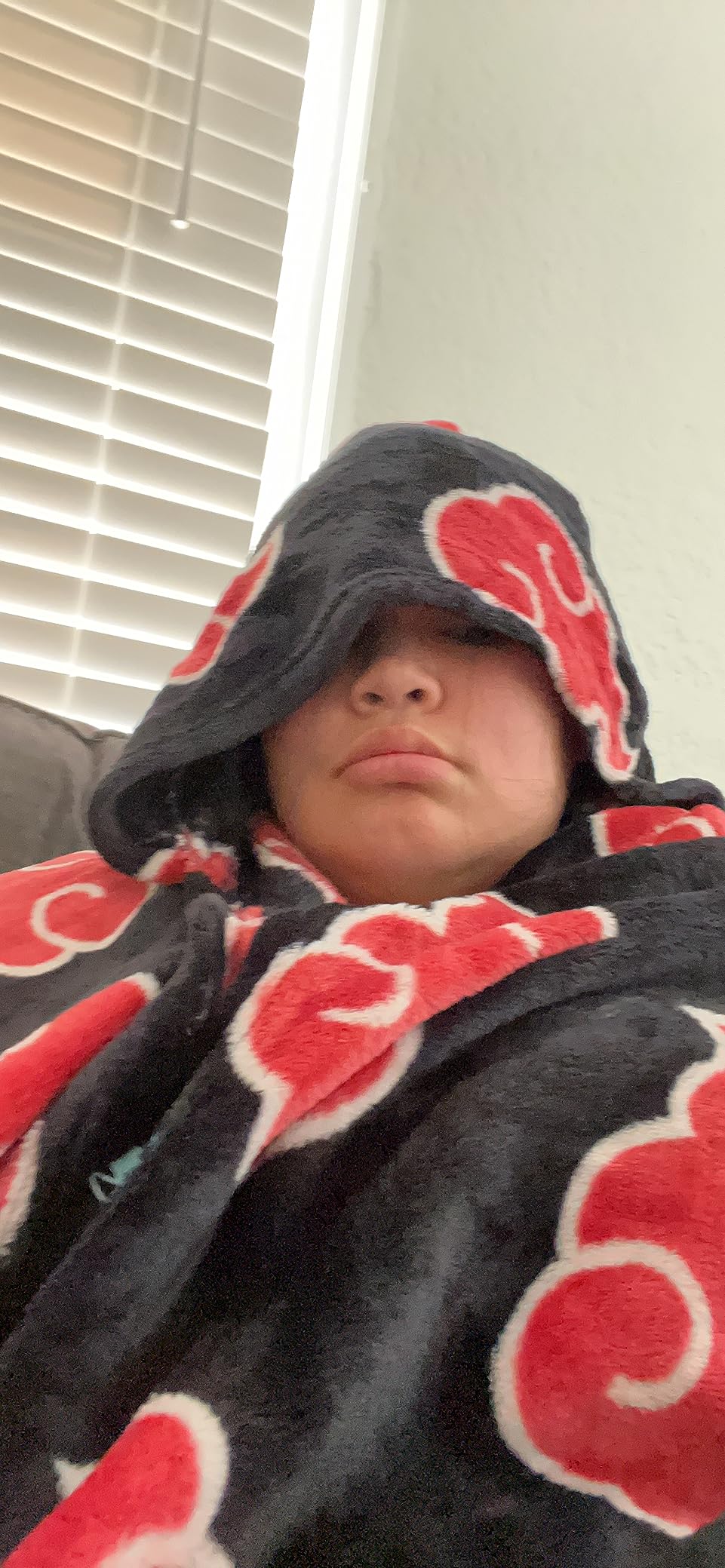 Naruto Anime Akatsuki Cloud Bedding Super Soft and Cozy Wearable Hooded Throw Blanket, 70 in x 50 in (Official Licensed Product) By Franco Collectibles customer photo 1