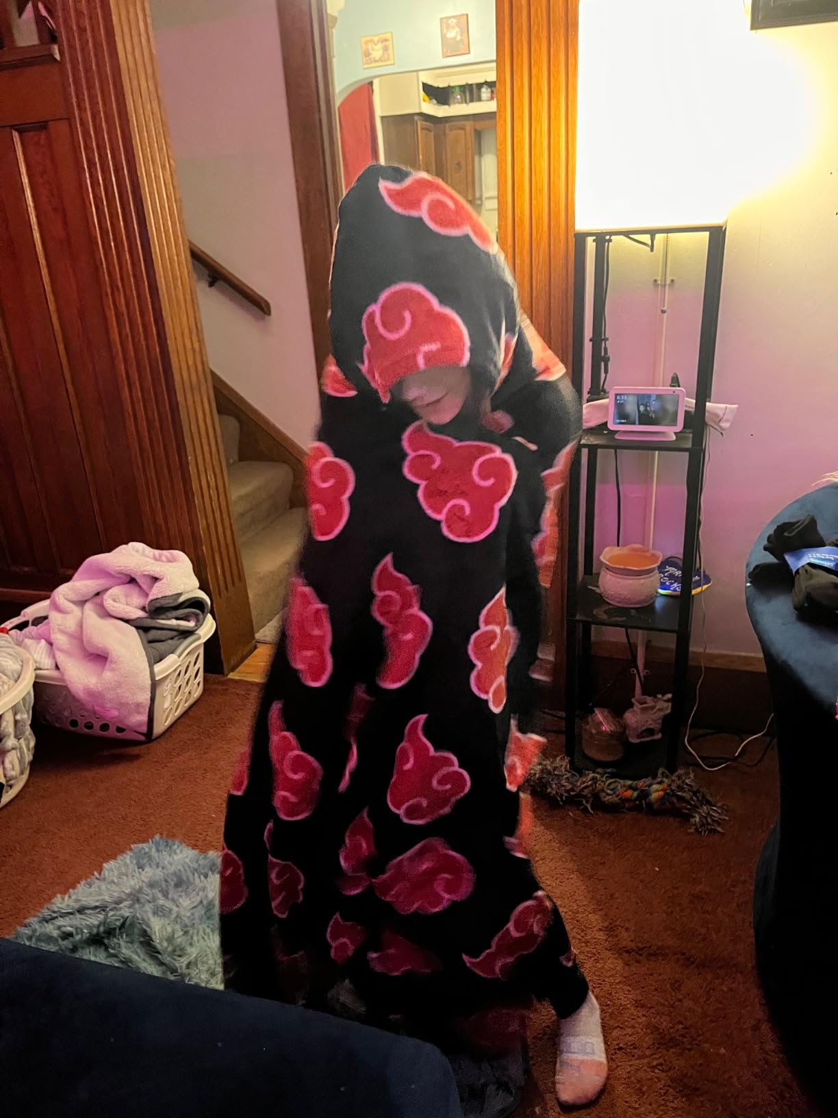 Naruto Anime Akatsuki Cloud Bedding Super Soft and Cozy Wearable Hooded Throw Blanket, 70 in x 50 in (Official Licensed Product) By Franco Collectibles customer photo 2