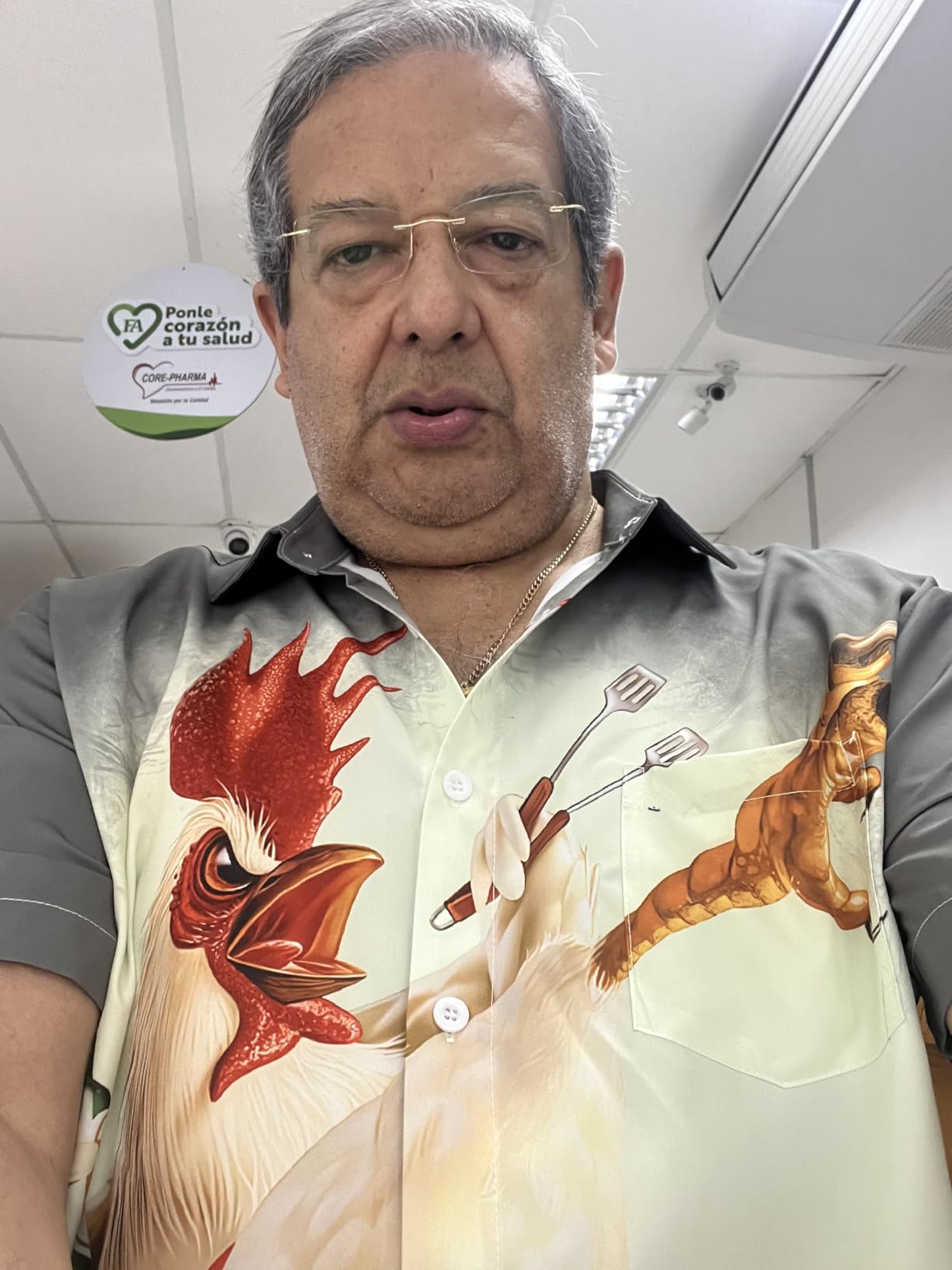 Hardaddy Men's Gongfu Rooster Chest Pocket Printed Short Sleeve Button Down Summer Casual Shirt customer photo 2