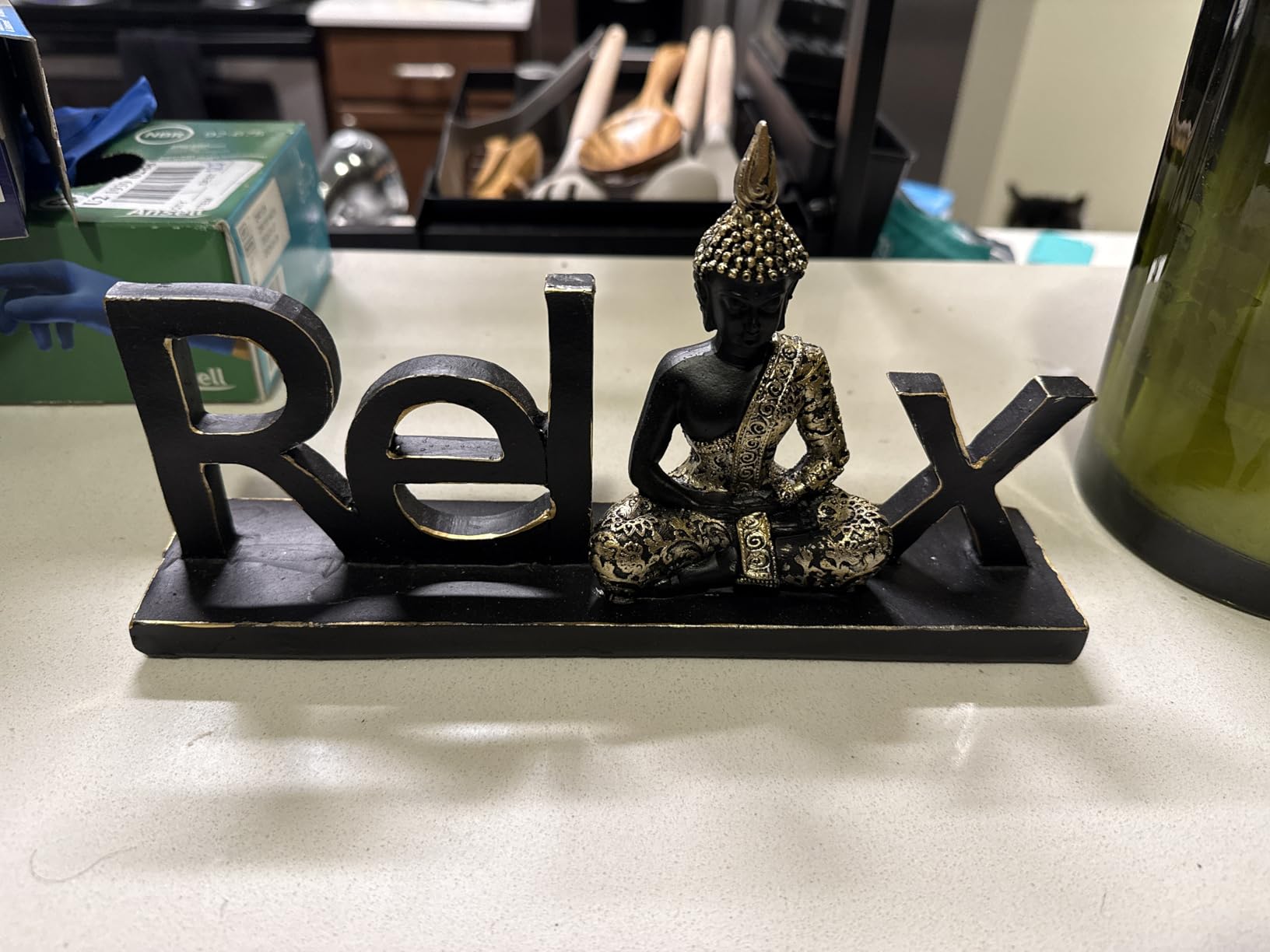 Monkey Meditation Yoga Decor Zen Monkey Statue for Home Office Decoration | Resin Silver-grey Yoga Monkey Spiritual Bookshelf Decor, Small Animal Collectible Figurine for Living Room Gift for Man customer photo 1