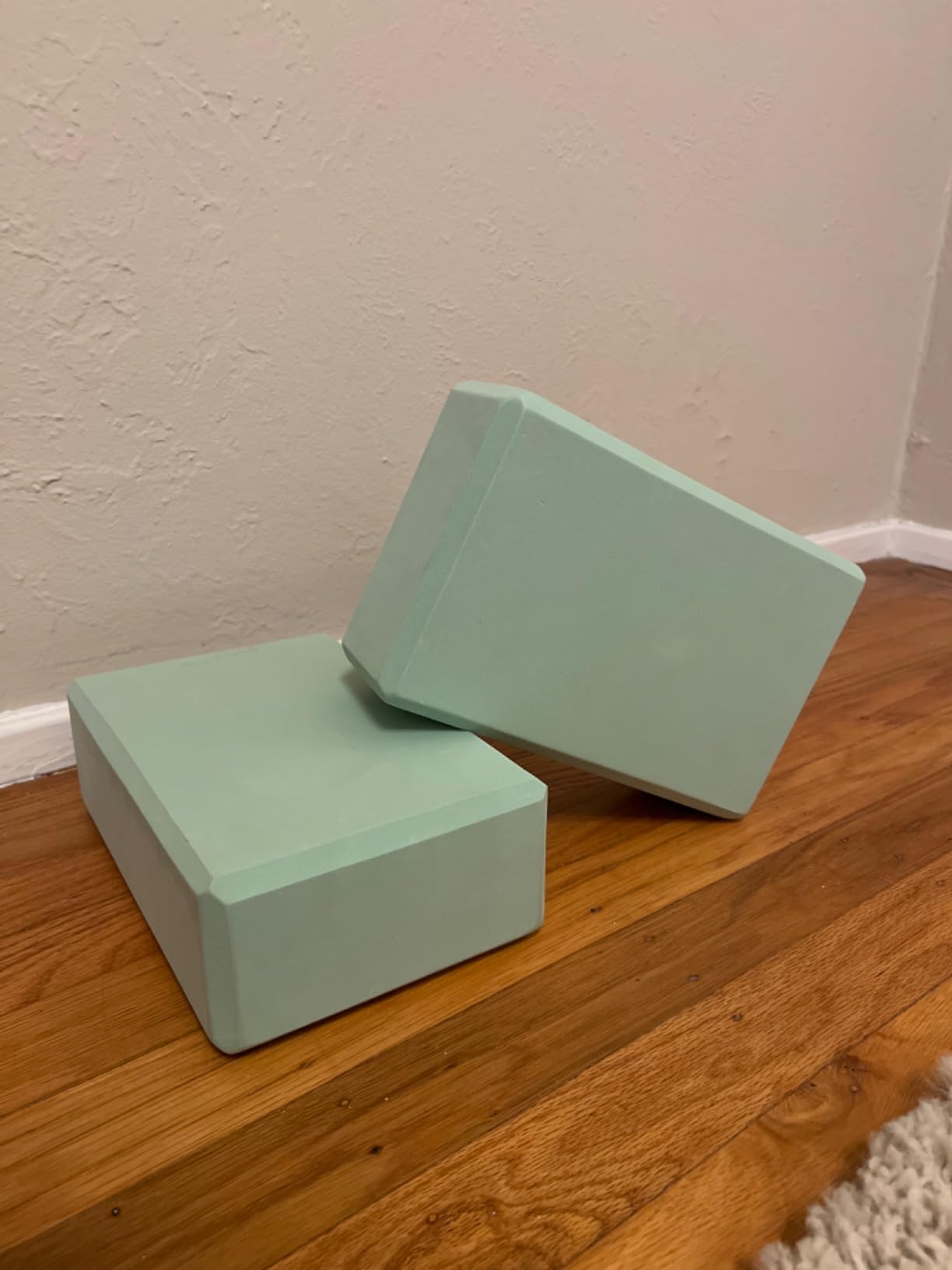 Trideer Yoga Blocks 2 Pack, Soft Non-Slip Foam Blocks with Beveled Edges for Alignment and Stretching in Yoga, Pilates, and Dance customer photo 1
