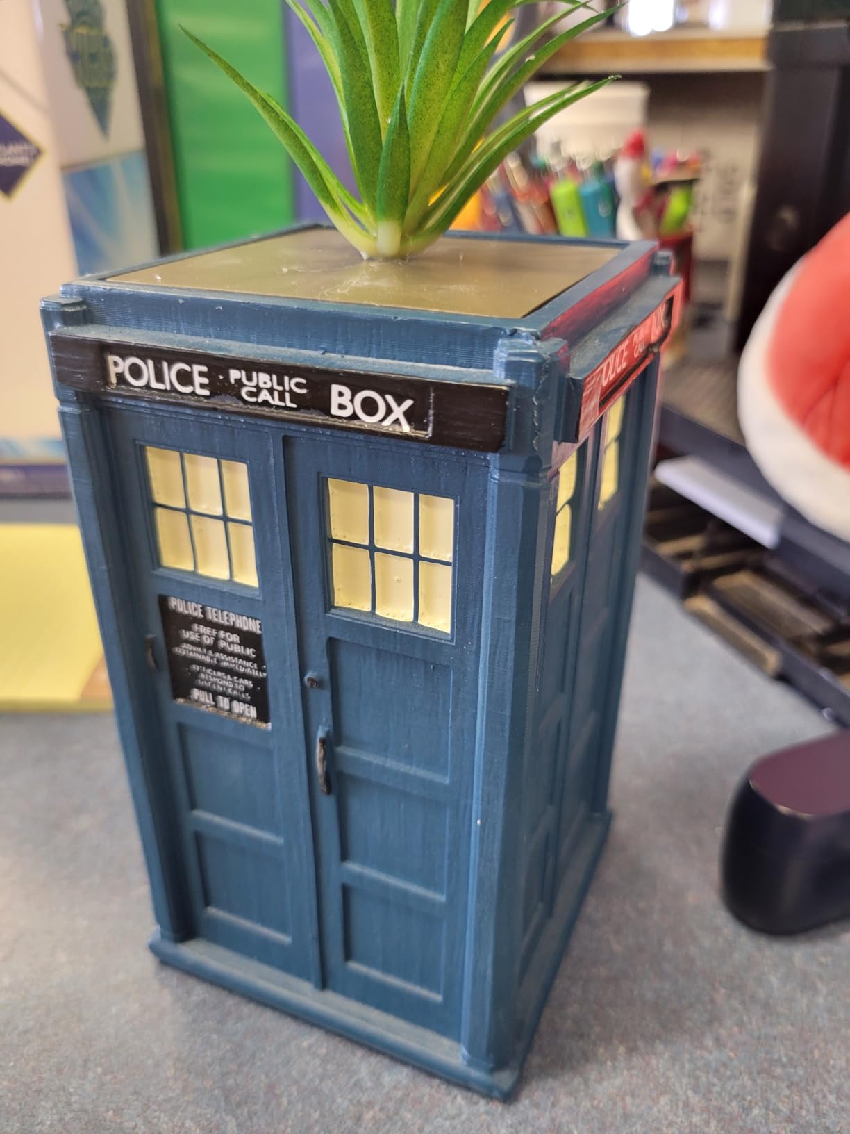 Doctor Who TARDIS Ceramic Planter - 6-Inch Blue Police Box Succulent Pot for Real or Faux Plants - Official BBC Time Lord Home Decor & Office Desk Accessory customer photo 2