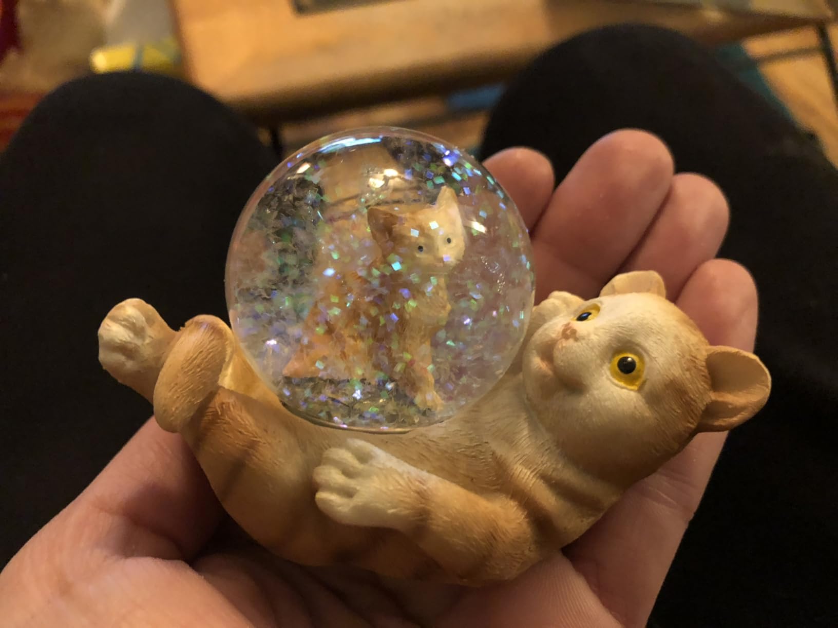 Elanze Designs Rhino Mother and Baby Miniature 45MM Sturdy Polyresin Magical Whimsical Tabletop Dresser Nightstand Glitter Water Snow Globe Figurine Decoration customer photo 2