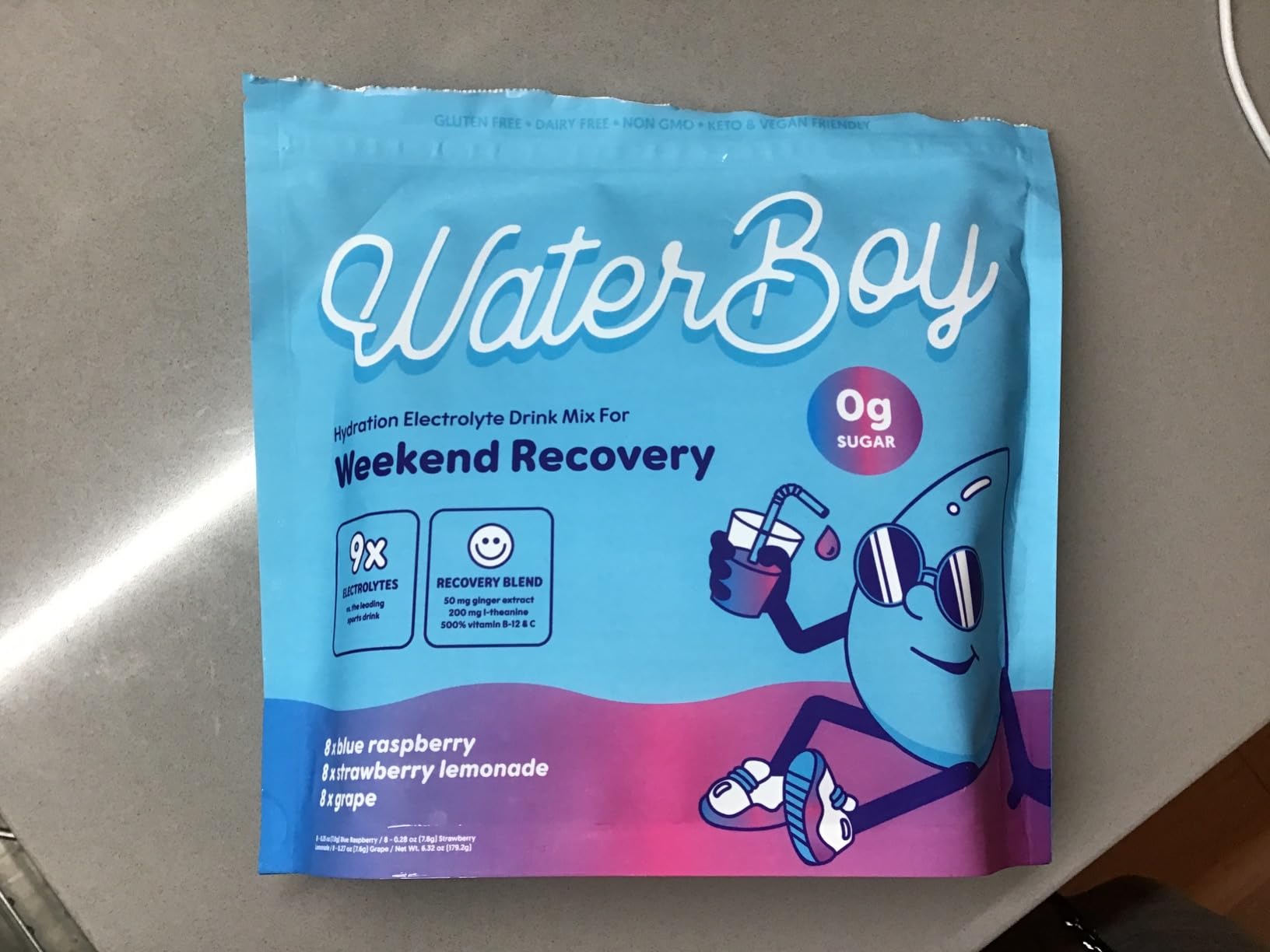 Waterboy Weekend Recovery, Variety Pack, Sugar Free Electrolytes 24ct | Hydration Packet Drink Mix Made with Premium Pink Himalayan Salt, Ginger and 200mg L-Theanine for Body Recovery customer photo 1