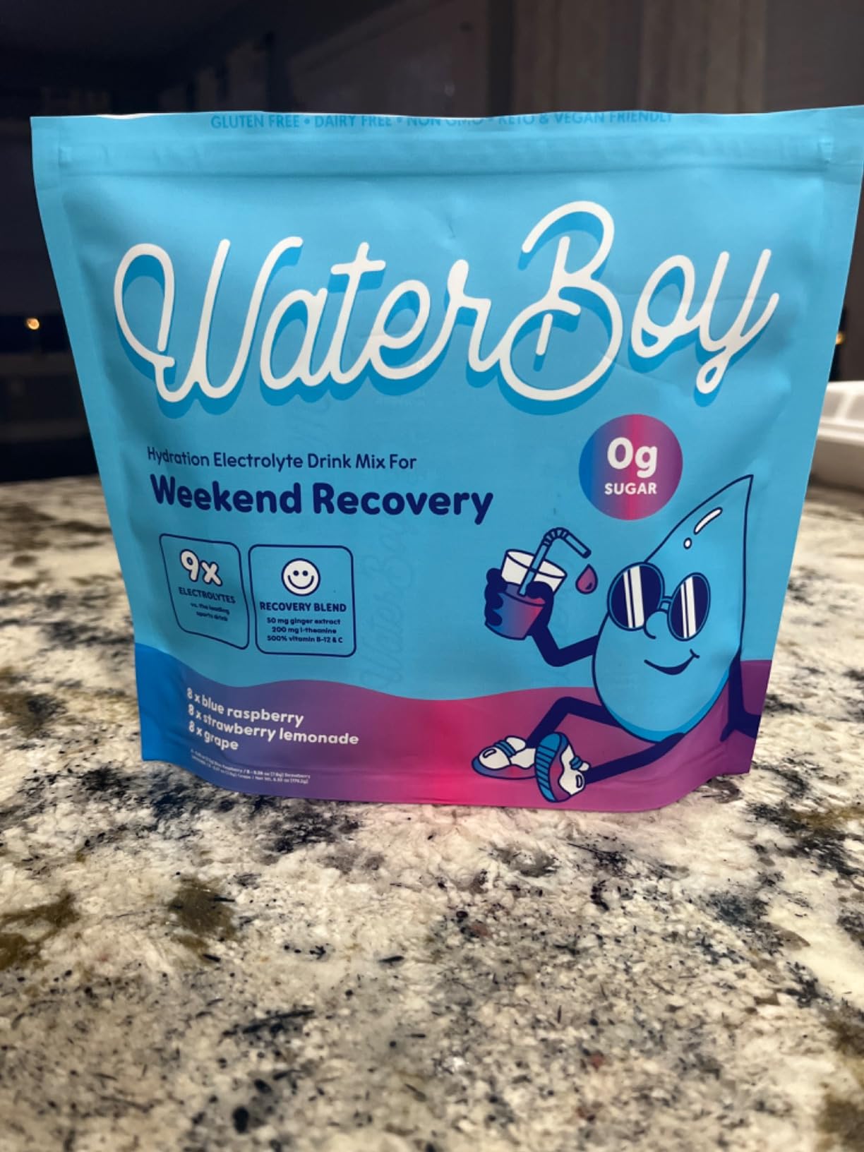 Waterboy Weekend Recovery, Variety Pack, Sugar Free Electrolytes 24ct | Hydration Packet Drink Mix Made with Premium Pink Himalayan Salt, Ginger and 200mg L-Theanine for Body Recovery customer photo 2