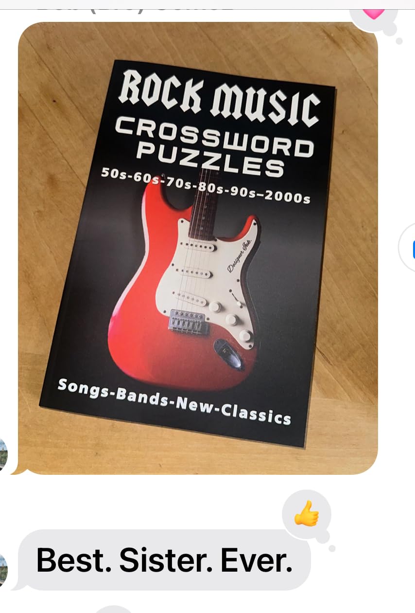 ROCK MUSIC Crossword Puzzles: 1950s-2000s - Songs, Bands, Classics & More customer photo 1