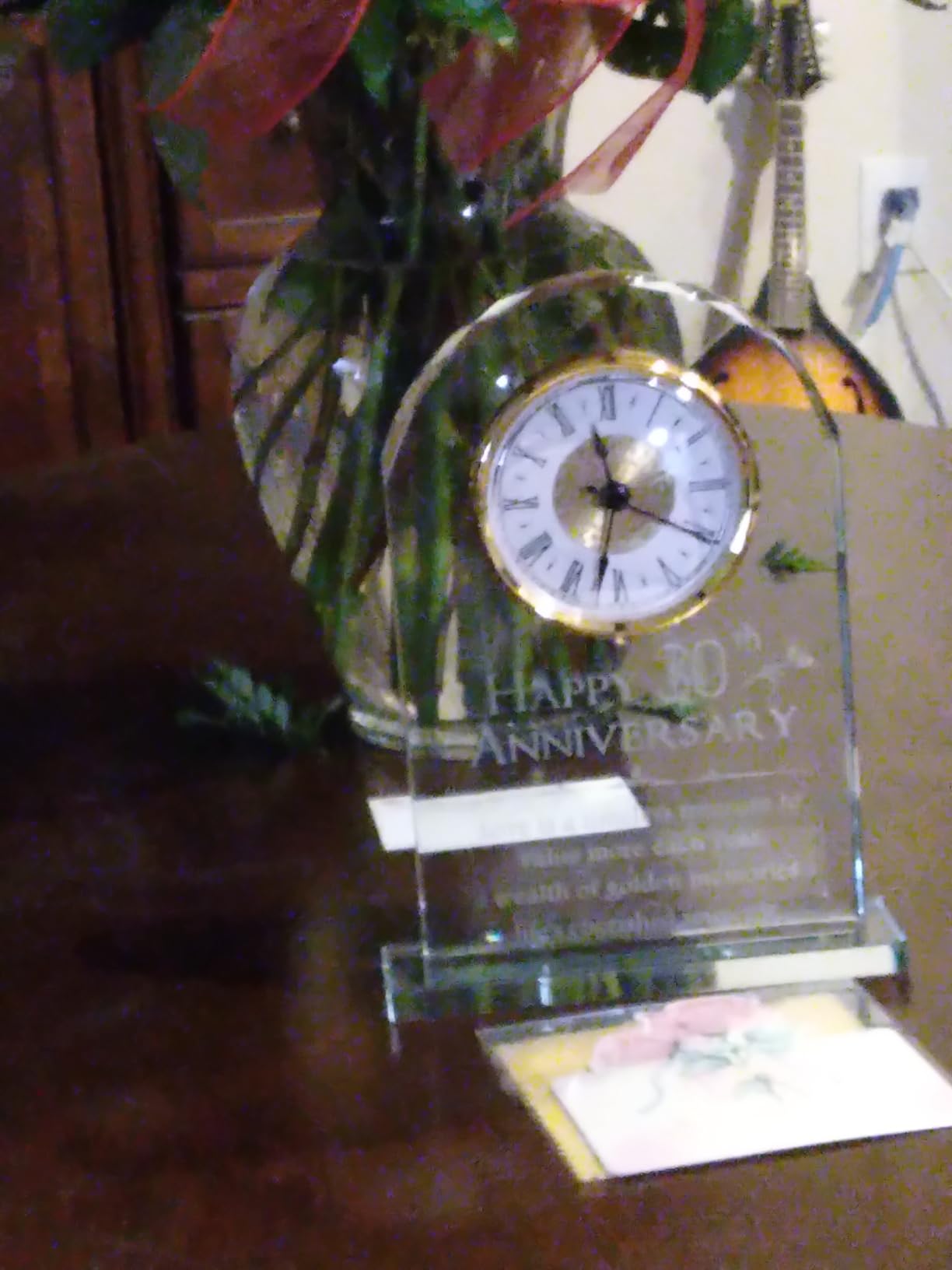 YWHL 50th Wedding Anniversary Quartz Clock Gifts for Parents, 50 Years Golden for Couple, Happy 50th Anniversary Decoration Gift for Her Him (Battery not Included) customer photo 2