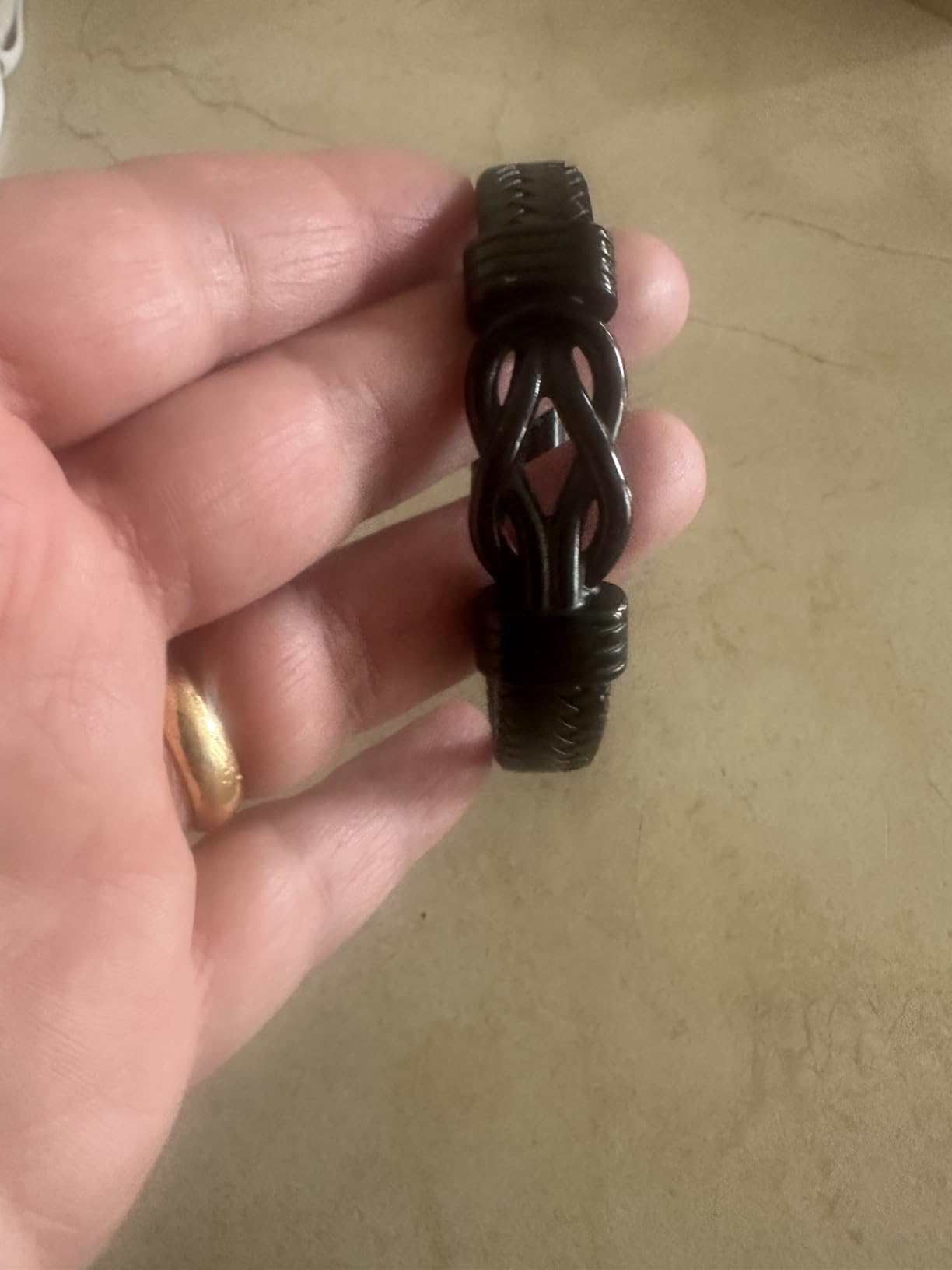 Gift for Men Infinity Bracelet - Brown Braided Leather Forever Linked Together Stainless Steel Engraved customer photo 1