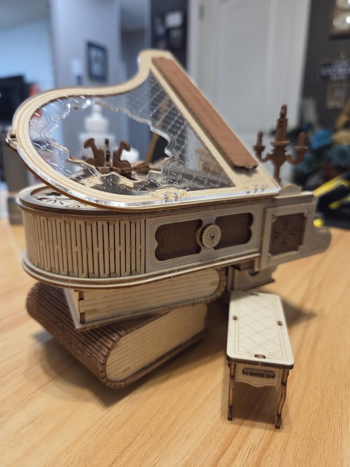 ROBOTIME AMK81 Magic Piano 3D Puzzles for Adults-Mechanical 3D Puzzles Musical Instrument-Wooden Music Box Puzzle Kit to Build-Aesthetic Desk Decor Unique Gift for Men/Women customer photo 1